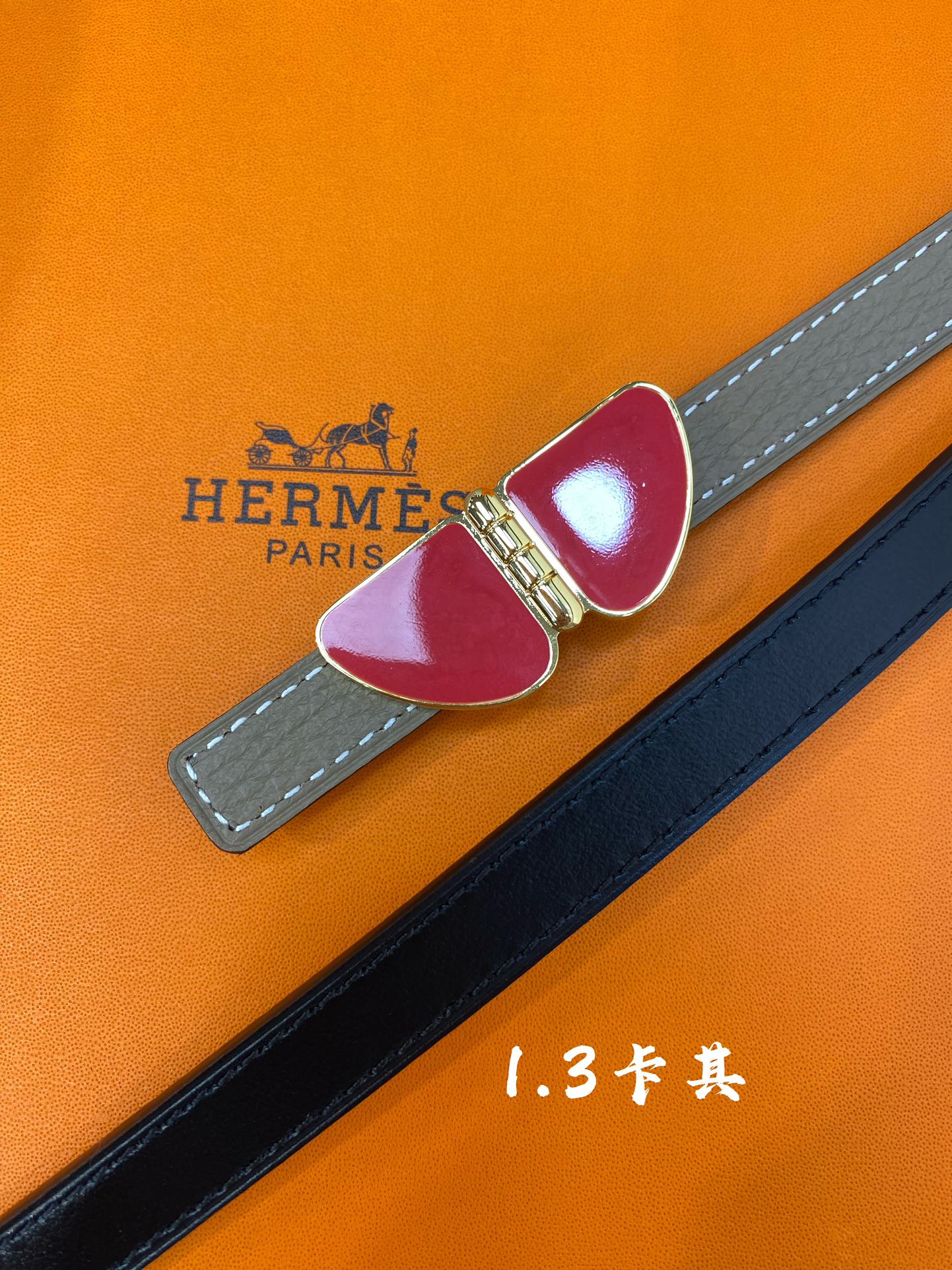 官网同步-hermes-Glenan皮帶扣&雙面皮腰帶13MM鍍鈀金属皮带扣小牛皮双面腰带