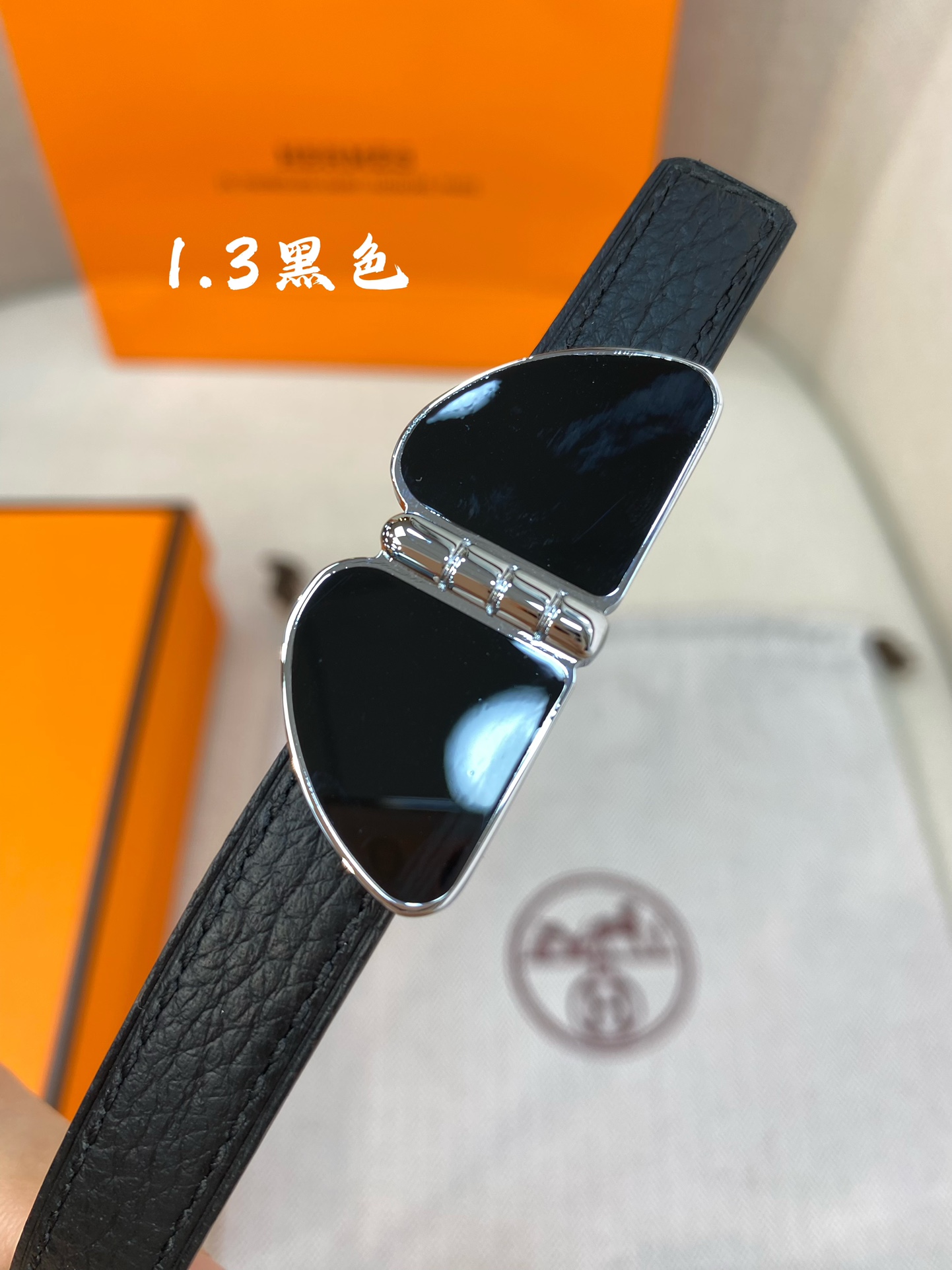 官网同步-hermes-Glenan皮帶扣&雙面皮腰帶13MM鍍鈀金属皮带扣小牛皮双面腰带