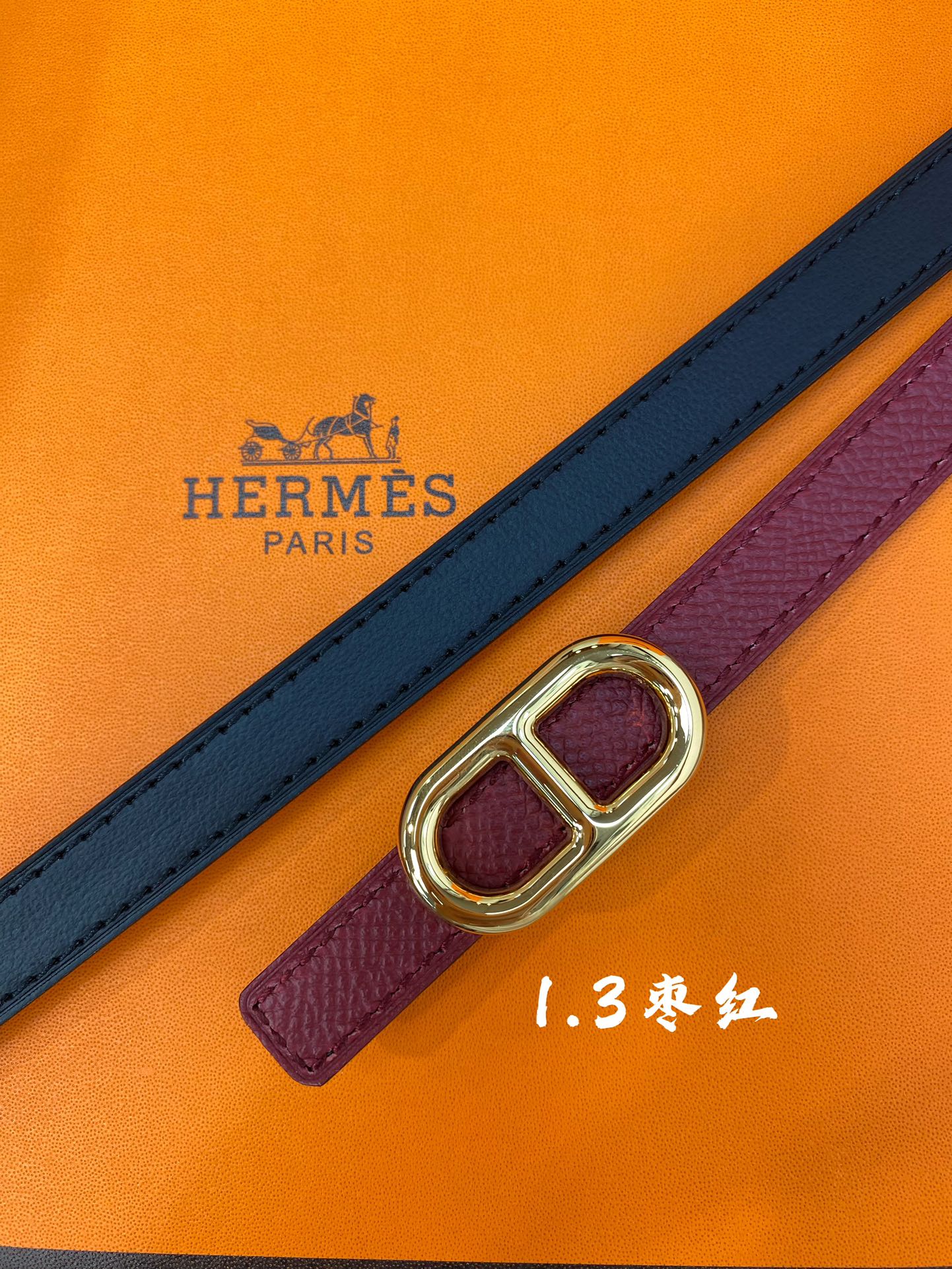 官网同步-hermes-Glenan皮帶扣&雙面皮腰帶13MM鍍鈀金属皮带扣小牛皮双面腰带