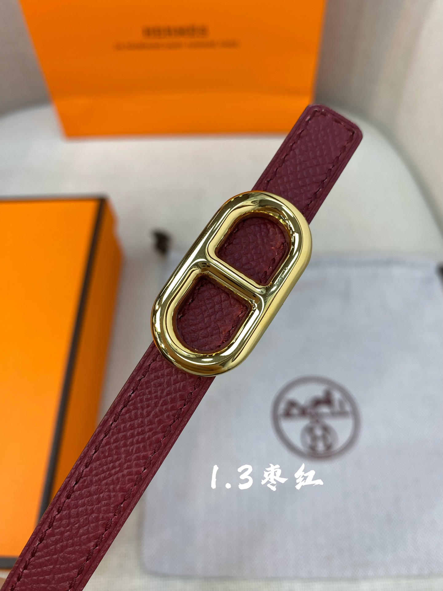 官网同步-hermes-Glenan皮帶扣&雙面皮腰帶13MM鍍鈀金属皮带扣小牛皮双面腰带