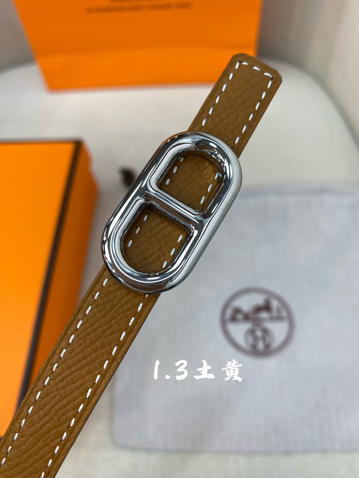 官网同步-hermes-Glenan皮帶扣&雙面皮腰帶13MM鍍鈀金属皮带扣小牛皮双面腰带