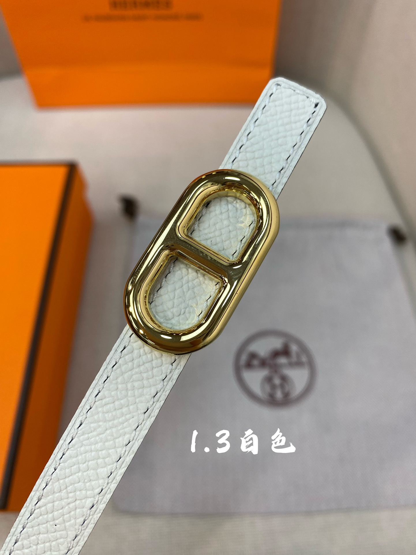 官网同步-hermes-Glenan皮帶扣&雙面皮腰帶13MM鍍鈀金属皮带扣小牛皮双面腰带