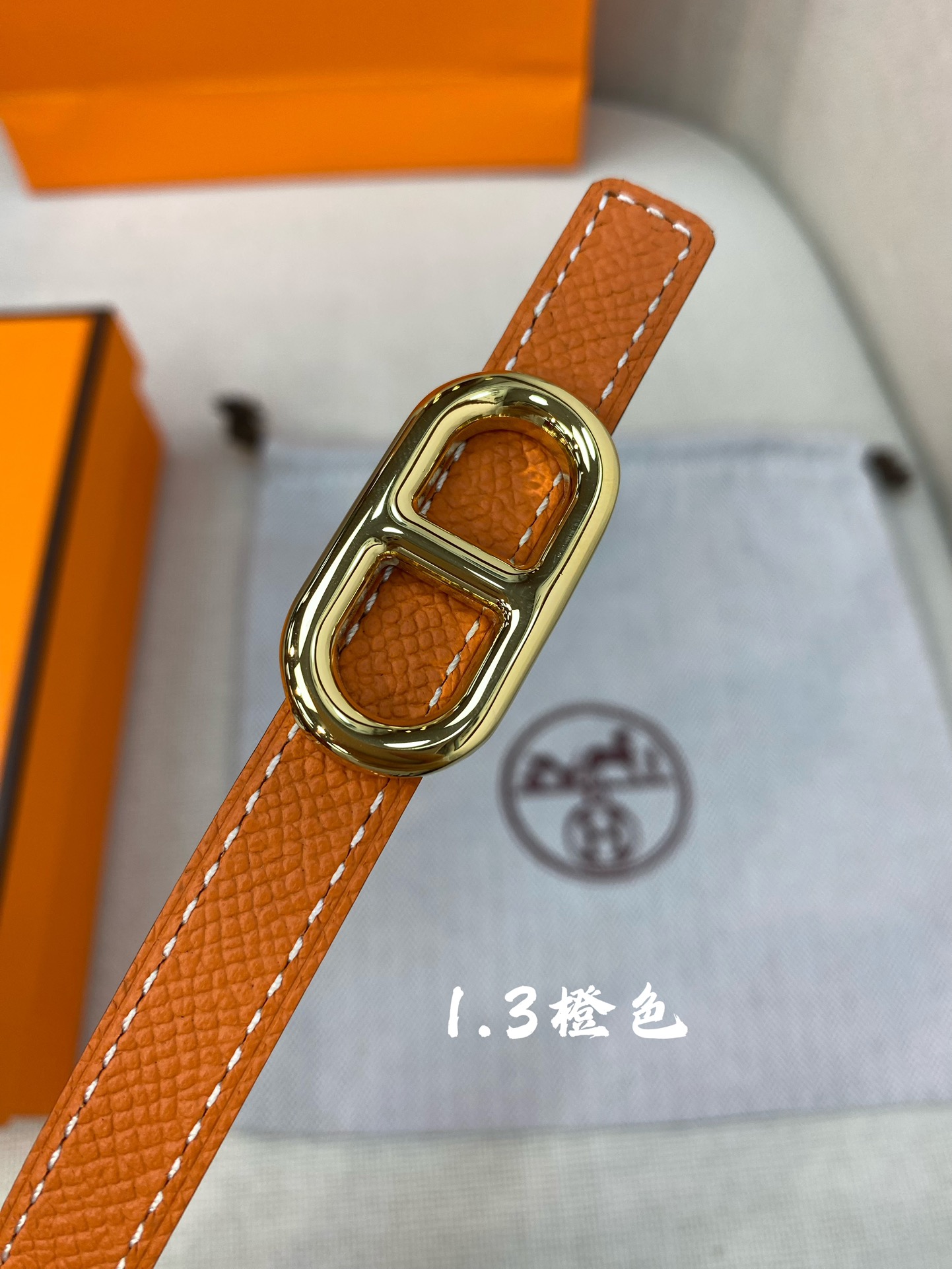 官网同步-hermes-Glenan皮帶扣&雙面皮腰帶13MM鍍鈀金属皮带扣小牛皮双面腰带