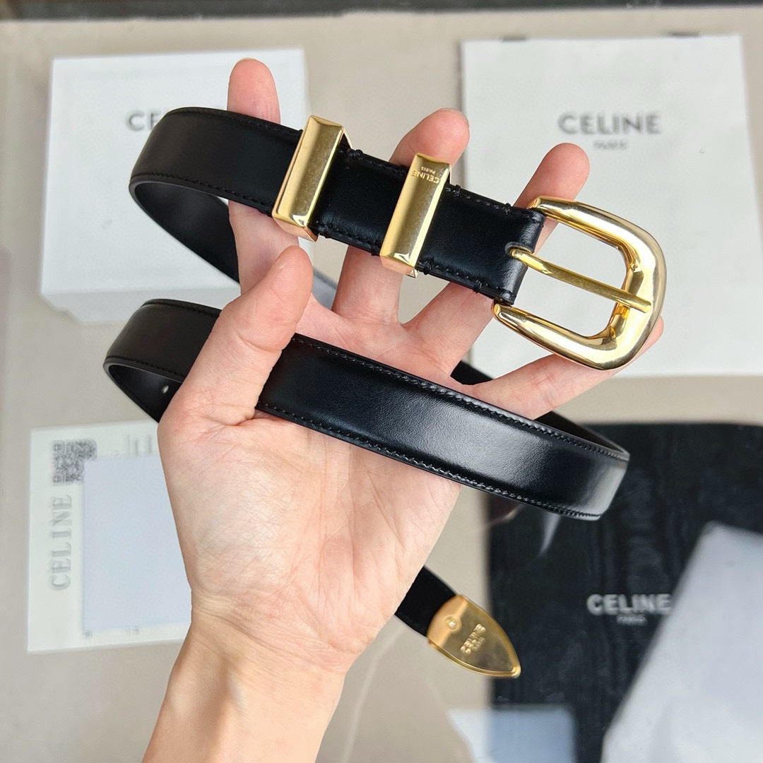 p165 代购正品级🛳赛琳 女士腰带 céline 2022春夏新款 正品复刻，细节完美凯旋门腰带 2.5cm精品 铜扣 织带拼接牛皮腰带.