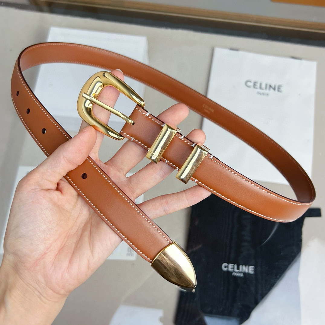 p165 代购正品级🛳赛琳 女士腰带 céline 2022春夏新款 正品复刻，细节完美凯旋门腰带 2.5cm精品 铜扣 织带拼接牛皮腰带.