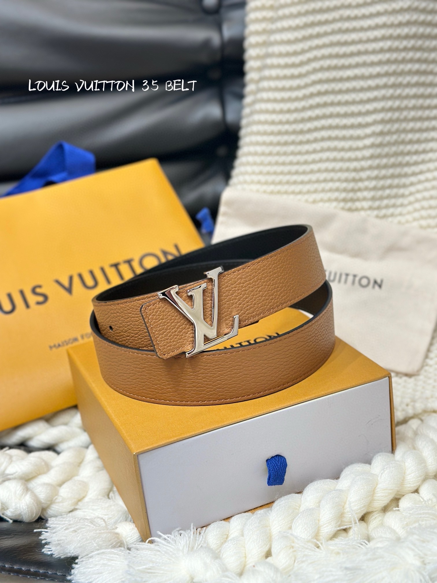 Louis Vuitton Cinture Uomini Pelle di vitello bovina