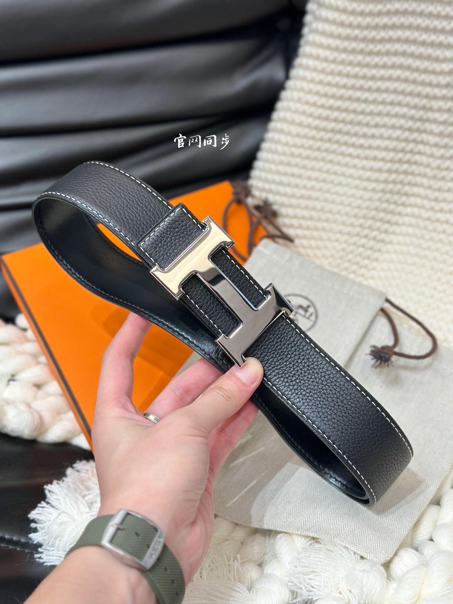 Hermes-HBELTBUCKLE&REVERSIBLELEATHERSTRAmm爱马仕专柜同步进口e