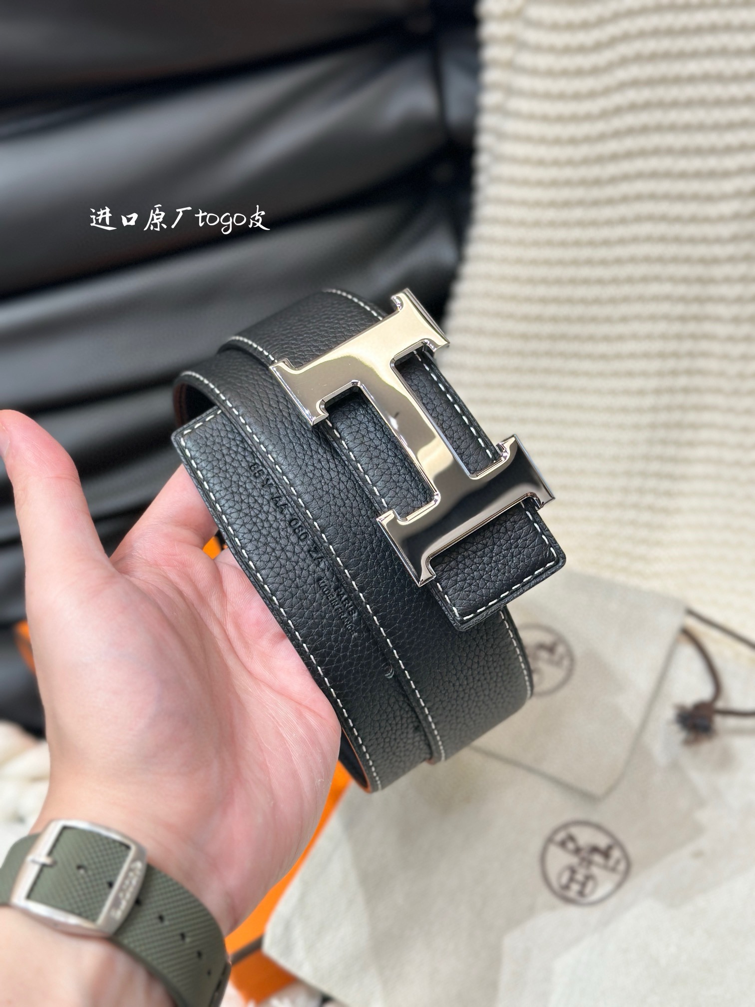 Hermes-HBELTBUCKLE&REVERSIBLELEATHERSTRAmm爱马仕专柜同步进口e