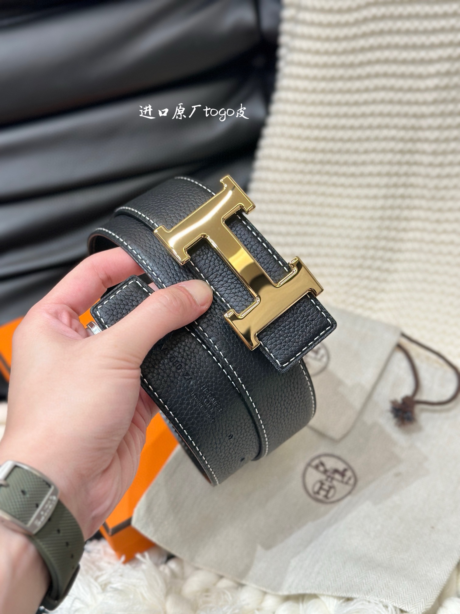 Hermes-HBELTBUCKLE&REVERSIBLELEATHERSTRAmm爱马仕专柜同步进口e