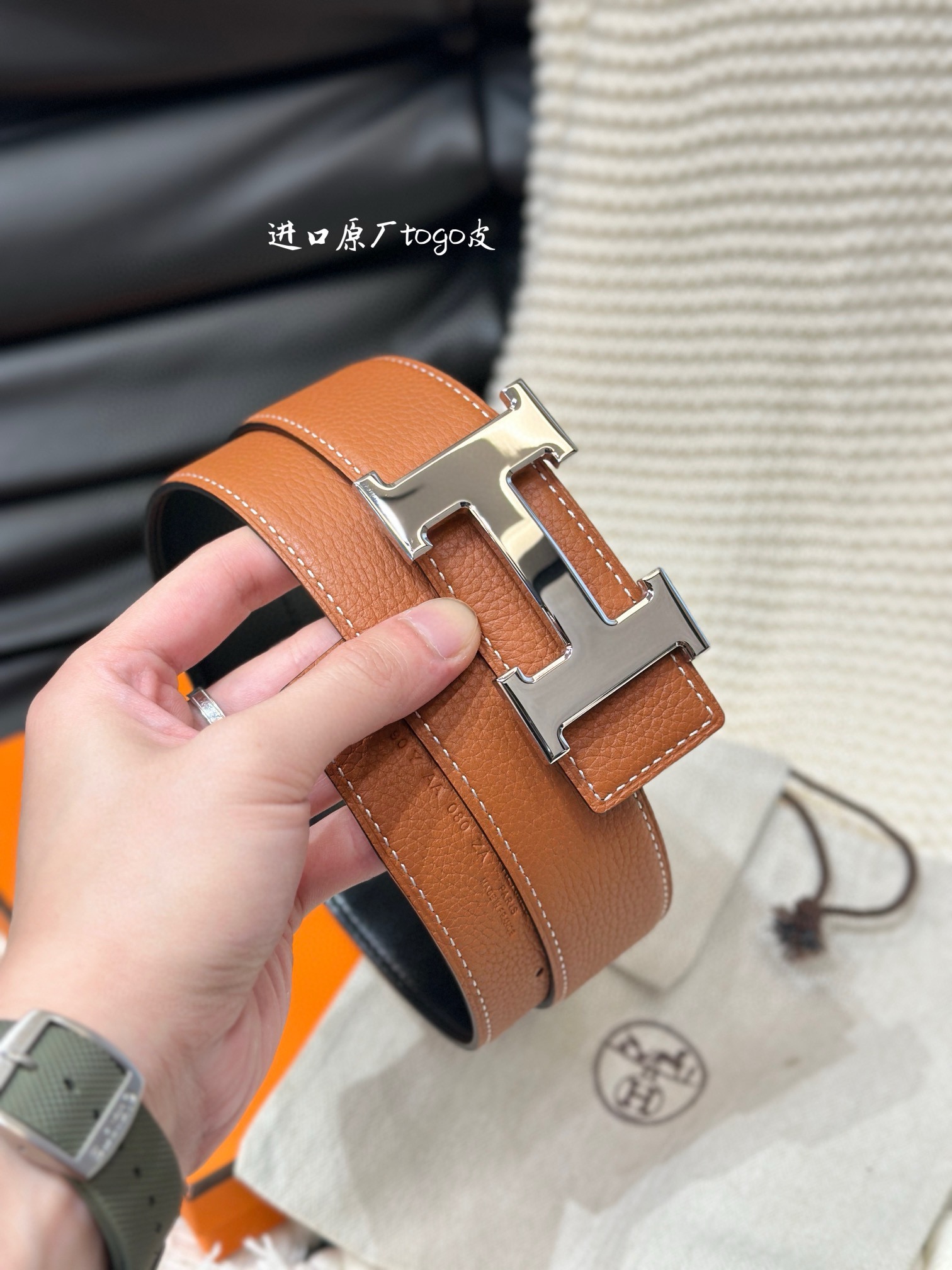 Hermes-HBELTBUCKLE&REVERSIBLELEATHERSTRAmm爱马仕专柜同步进口e