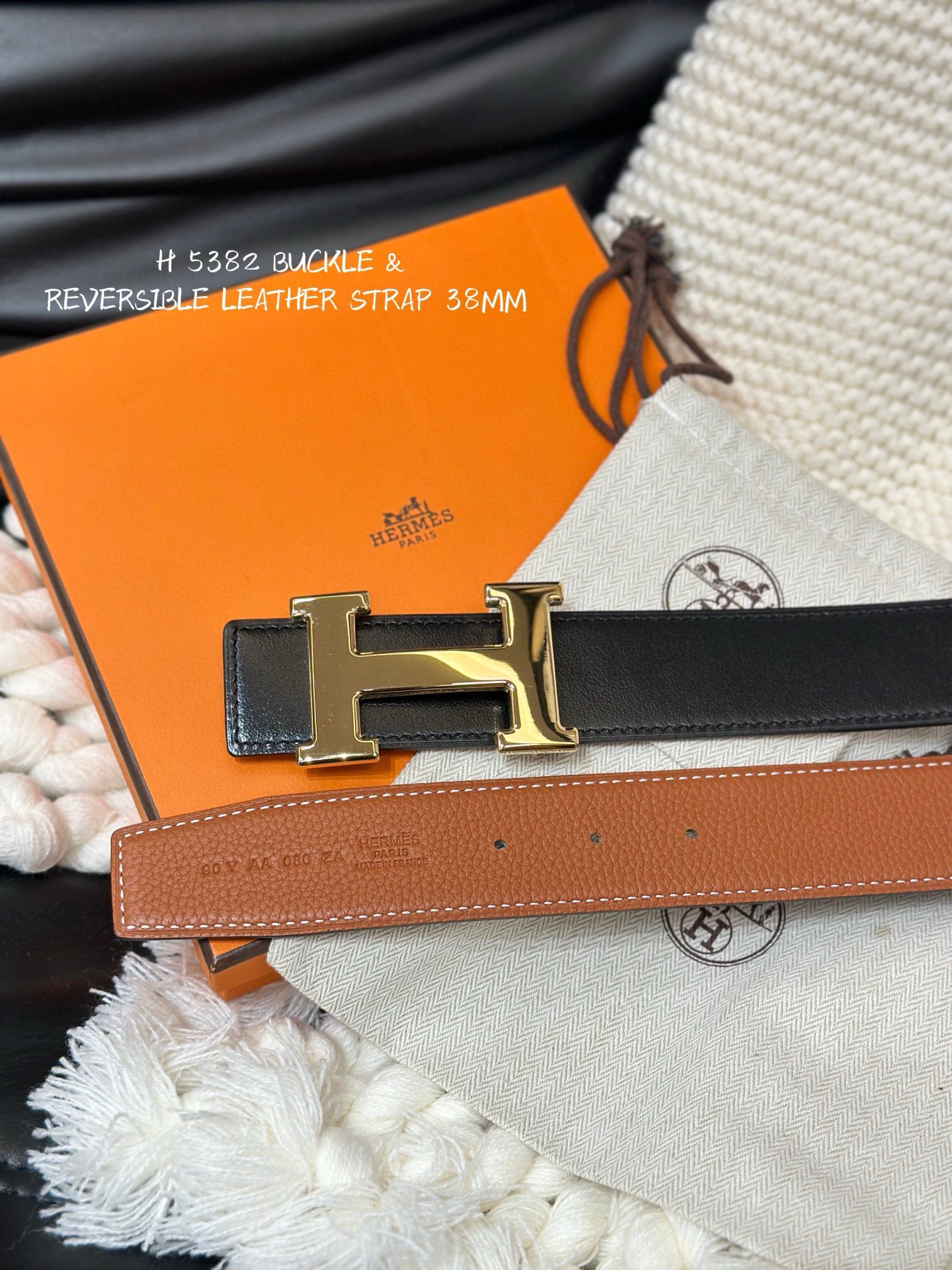 Hermes-HBELTBUCKLE&REVERSIBLELEATHERSTRAmm爱马仕专柜同步进口e