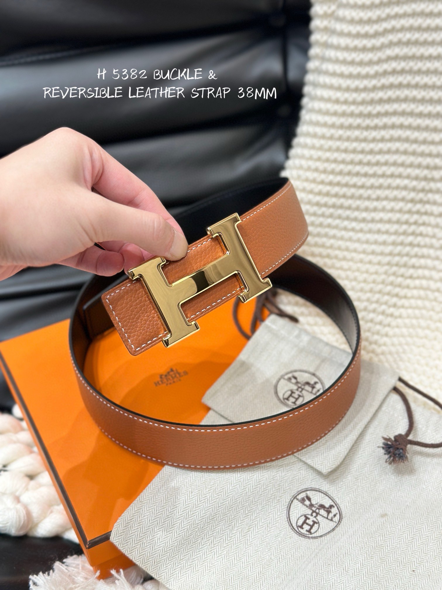 Hermes-HBELTBUCKLE&REVERSIBLELEATHERSTRAmm爱马仕专柜同步进口e