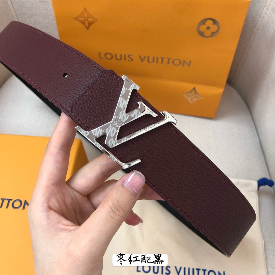 路易威登LOUISVUITTON正版开模此款腰带双面采用意大利原厂定制进口牛皮带身精密电镀标志性五金宽度