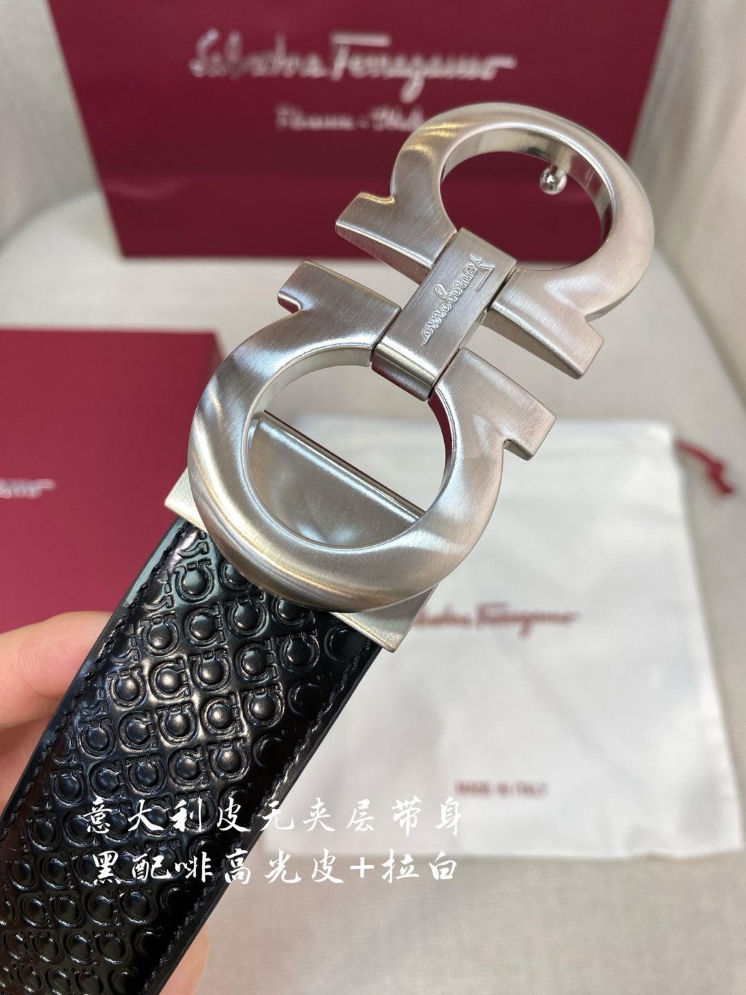 페레가모 가죽 벨트 3.5 CM202500320 이미지 6