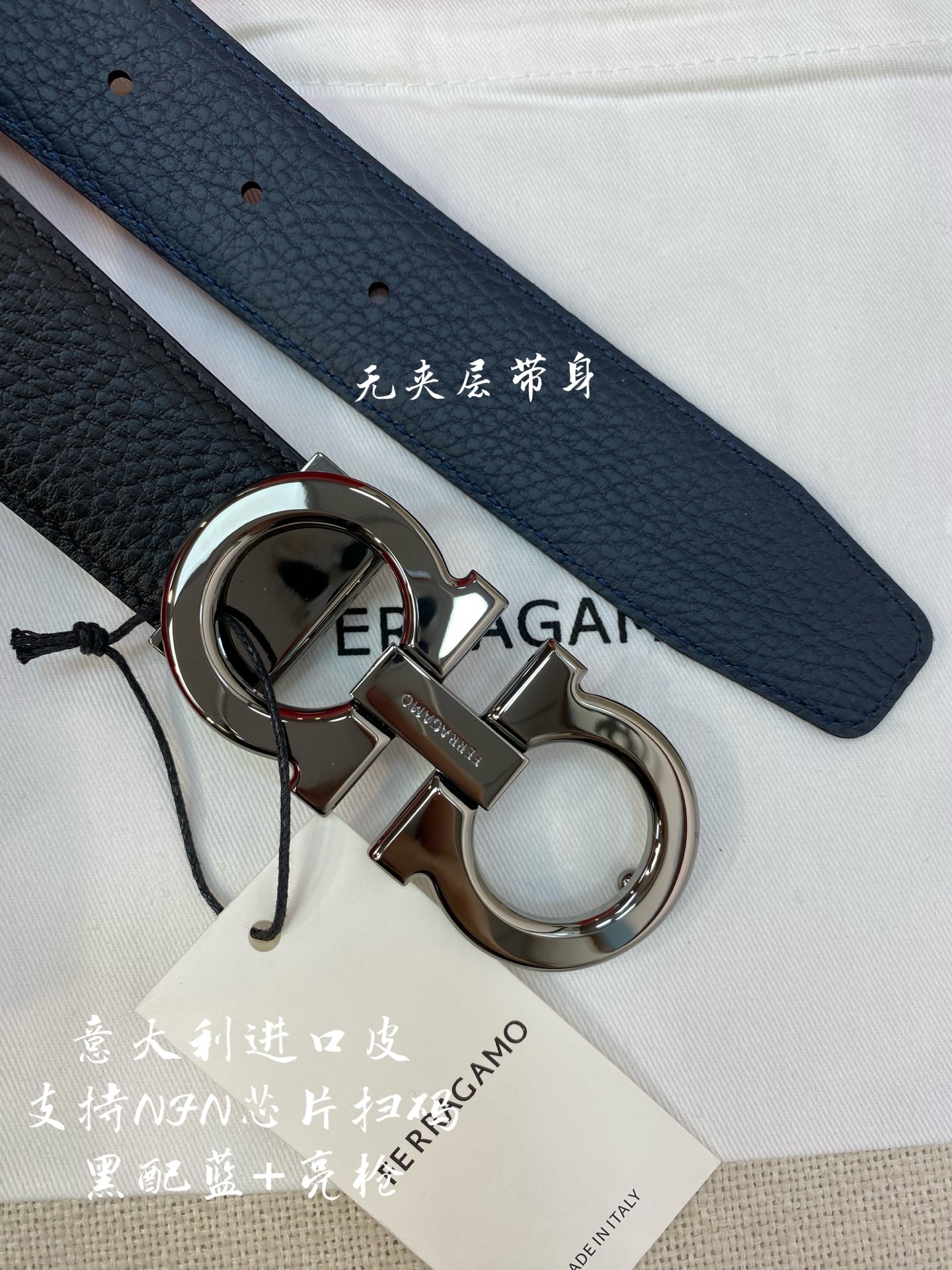 Ferragamo菲拉格慕 NFC芯片扫码款  正品尺寸3.5cm意大利原厂皮🅿️220🅿️150