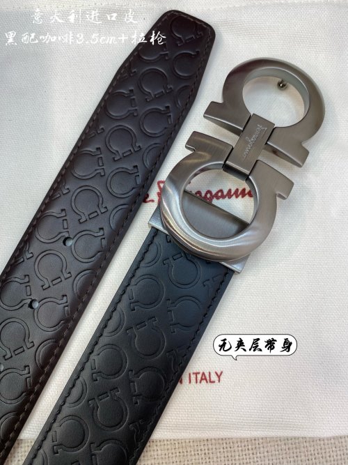 Salvatore Ferragamo Reversible Leather Belt with NFC Chip, 3.5cm 1 Salvatore Ferragamo Reversible Leather Belt with NFC Chip, 3.5cm