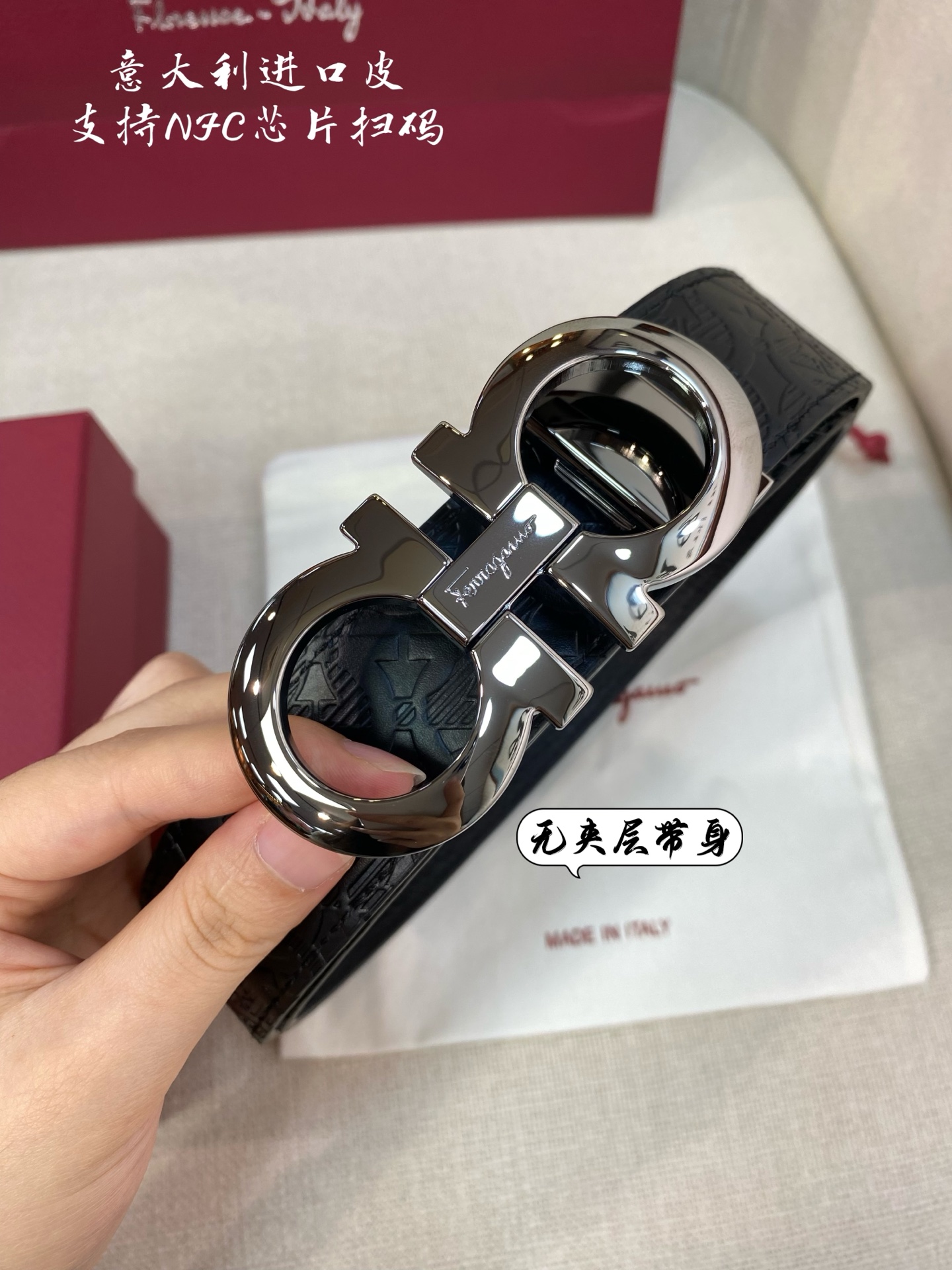 p380 Pro-grade Ferragamo Ferragmu, male belt NFC chip scrutinizer, plus 3.5 cm - 图片 3