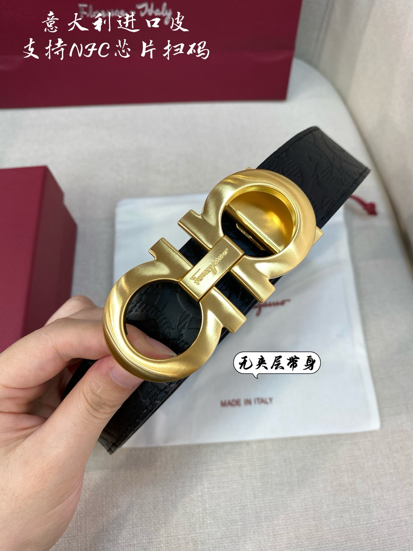 p380 Pro-grade Ferragamo Ferragmu, male belt NFC chip scrutinizer, plus 3.5 cm - 图片 3