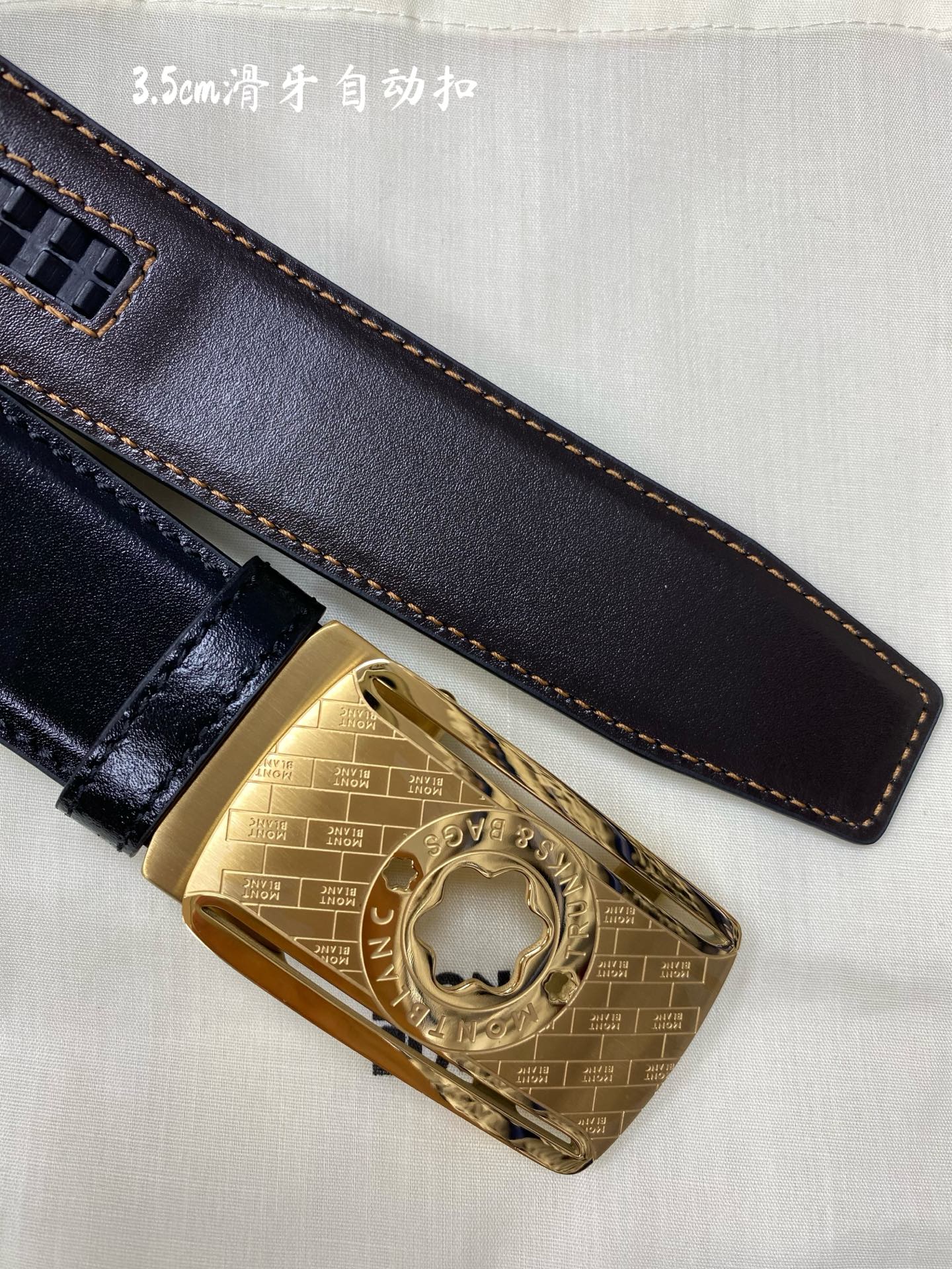 万宝龙男士自动腰带- 宽度34MM 316精品钢扣  精工打造  手感柔软 可以裁剪