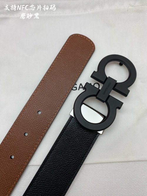 Salvatore Ferragamo Reversible Leather Belt with Signature Buckle, 3.5cm