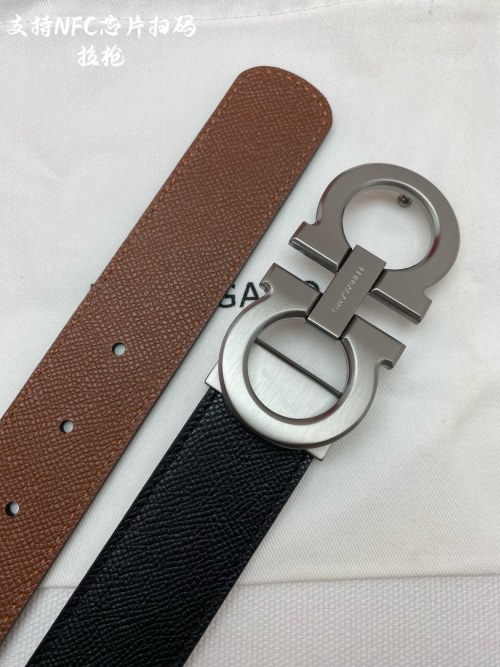 Salvatore Ferragamo Reversible Leather Belt with Signature Buckle, 3.5cm 1 Salvatore Ferragamo Reversible Leather Belt with Signature Buckle, 3.5cm
