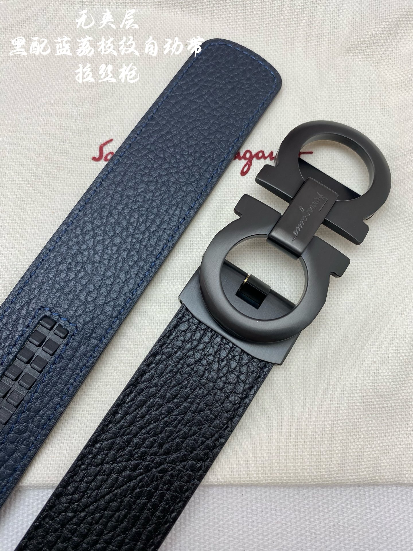 Ferragamo 代购级 菲拉格慕 男士自动腰带- 进口无夹层头层牛皮 宽度34MM 316精品钢扣 精工打造 手感柔软 可以裁剪