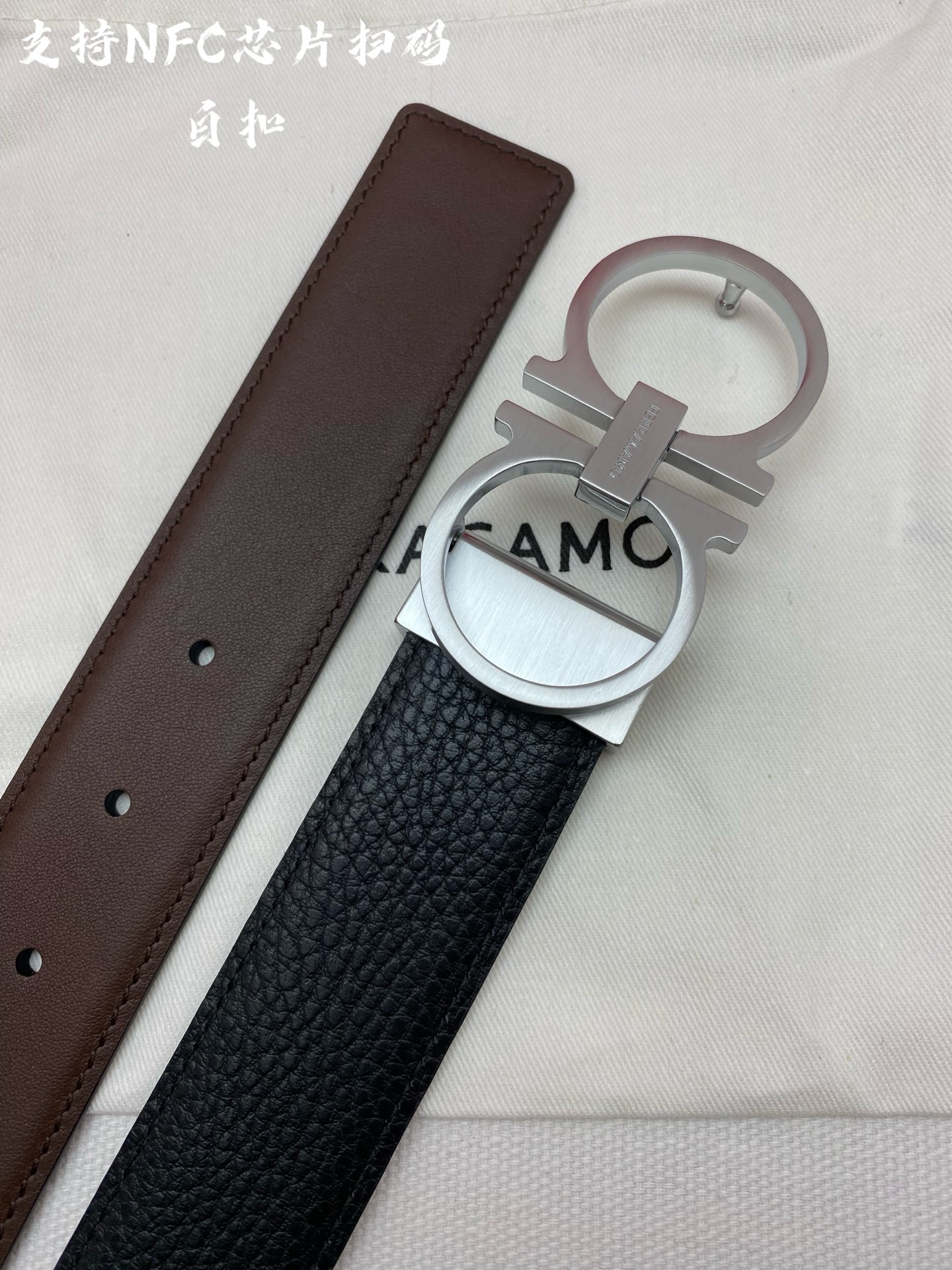 Ferragamo 代购级 菲拉格慕 ，双面进口牛皮 真材实料 很有质感 不失风范 可自行裁剪