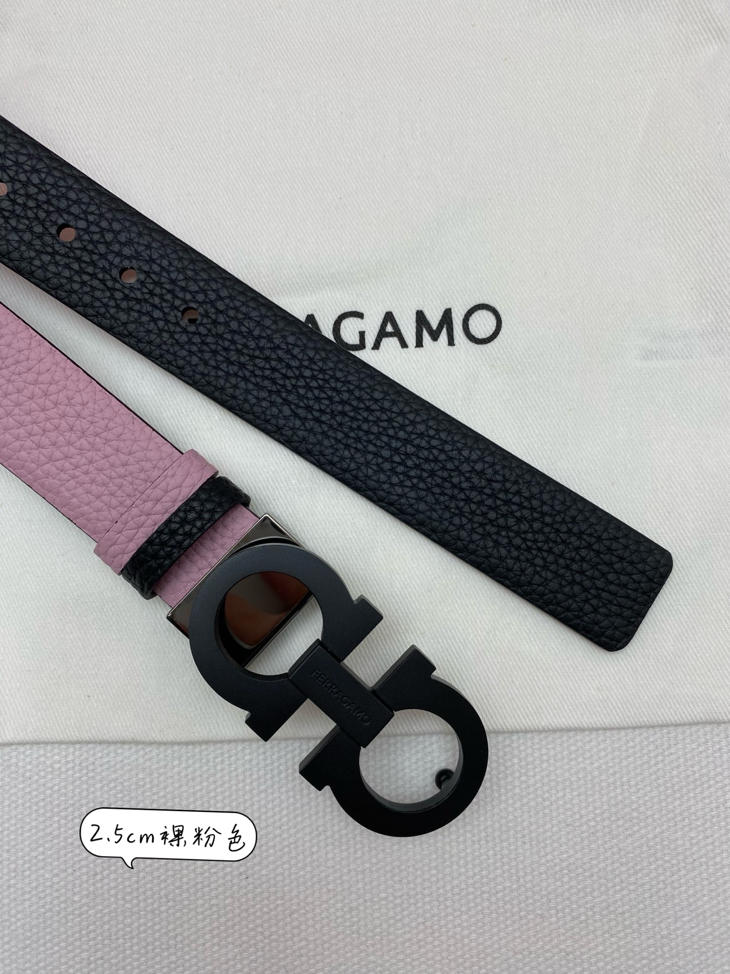 페레가모 가든 초 더블 버클 양면 소가죽 벨트 59580 이미지 5