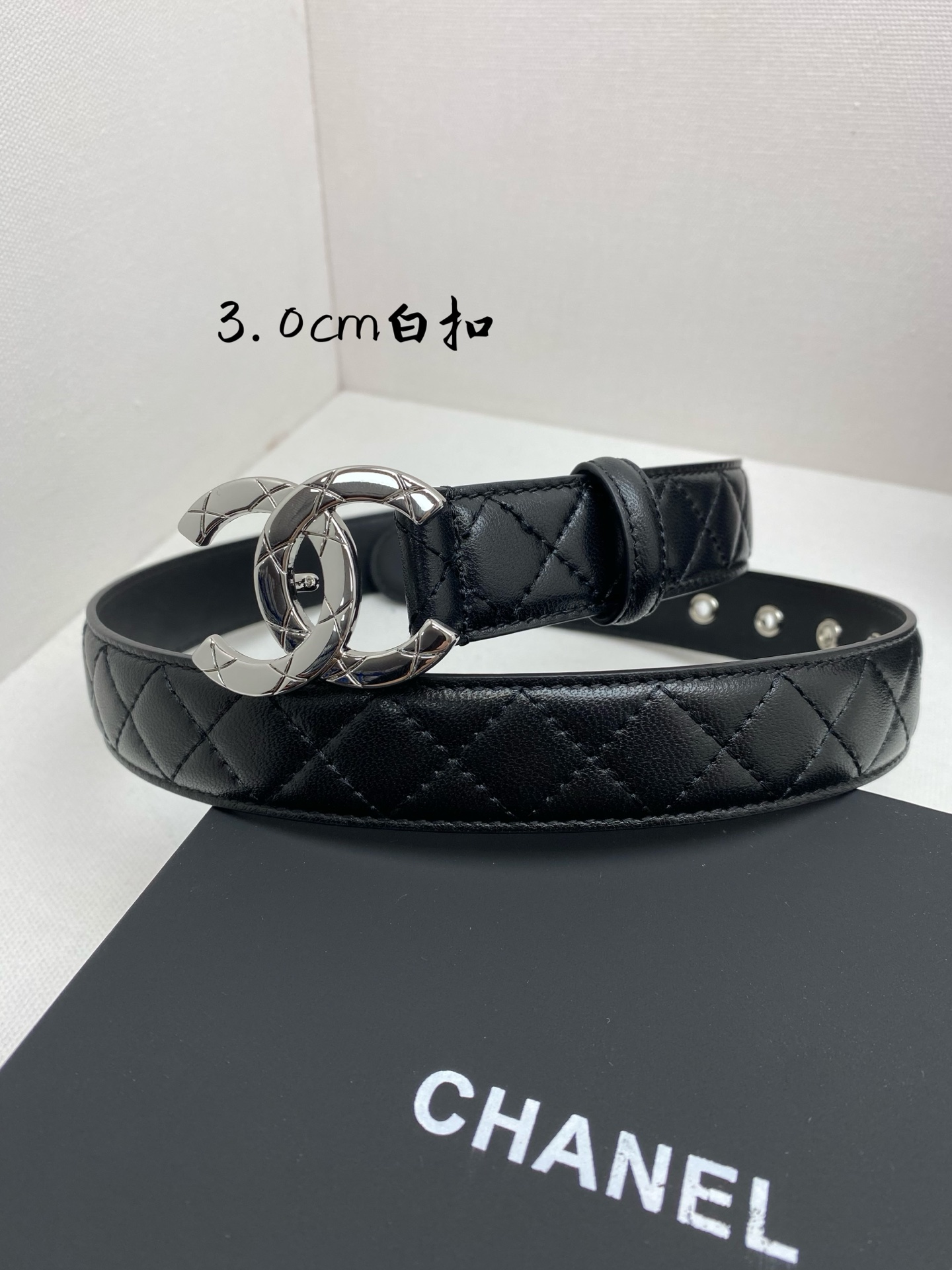 CHANEL belt Chanel logo cc 3 0cm