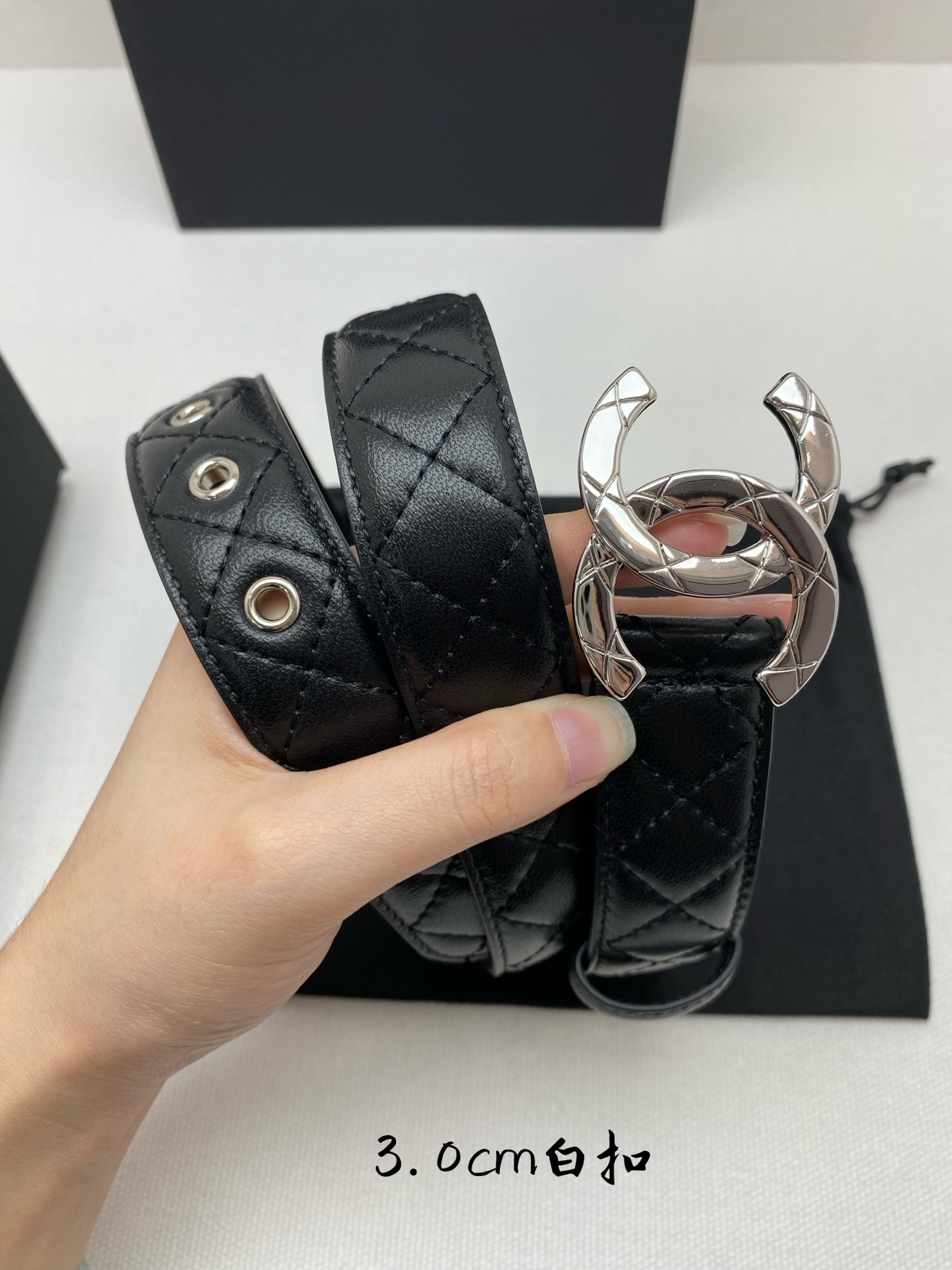CHANEL belt Chanel logo cc 3 0cm — photo 6