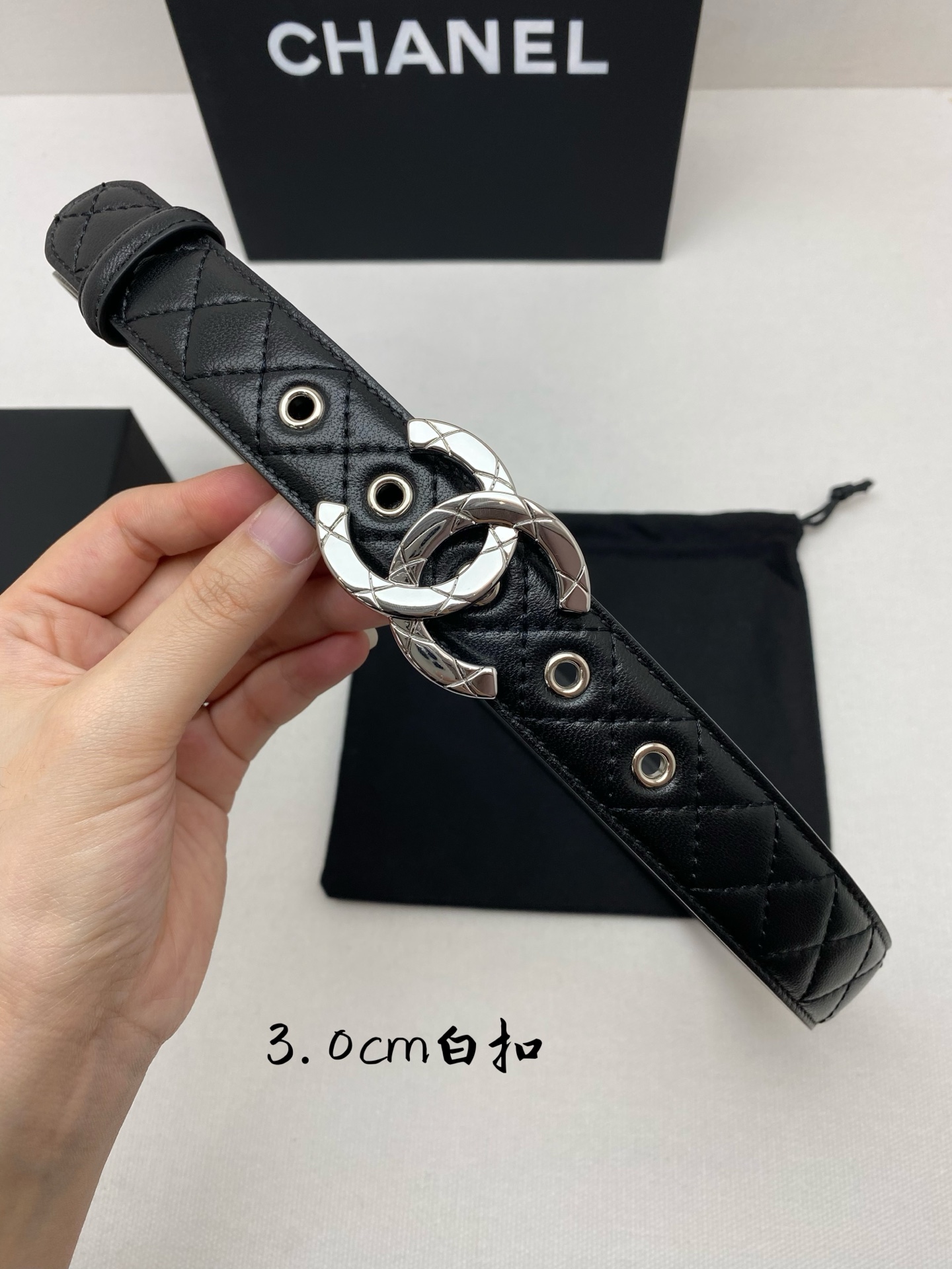 CHANEL belt Chanel logo cc 3 0cm — photo 2