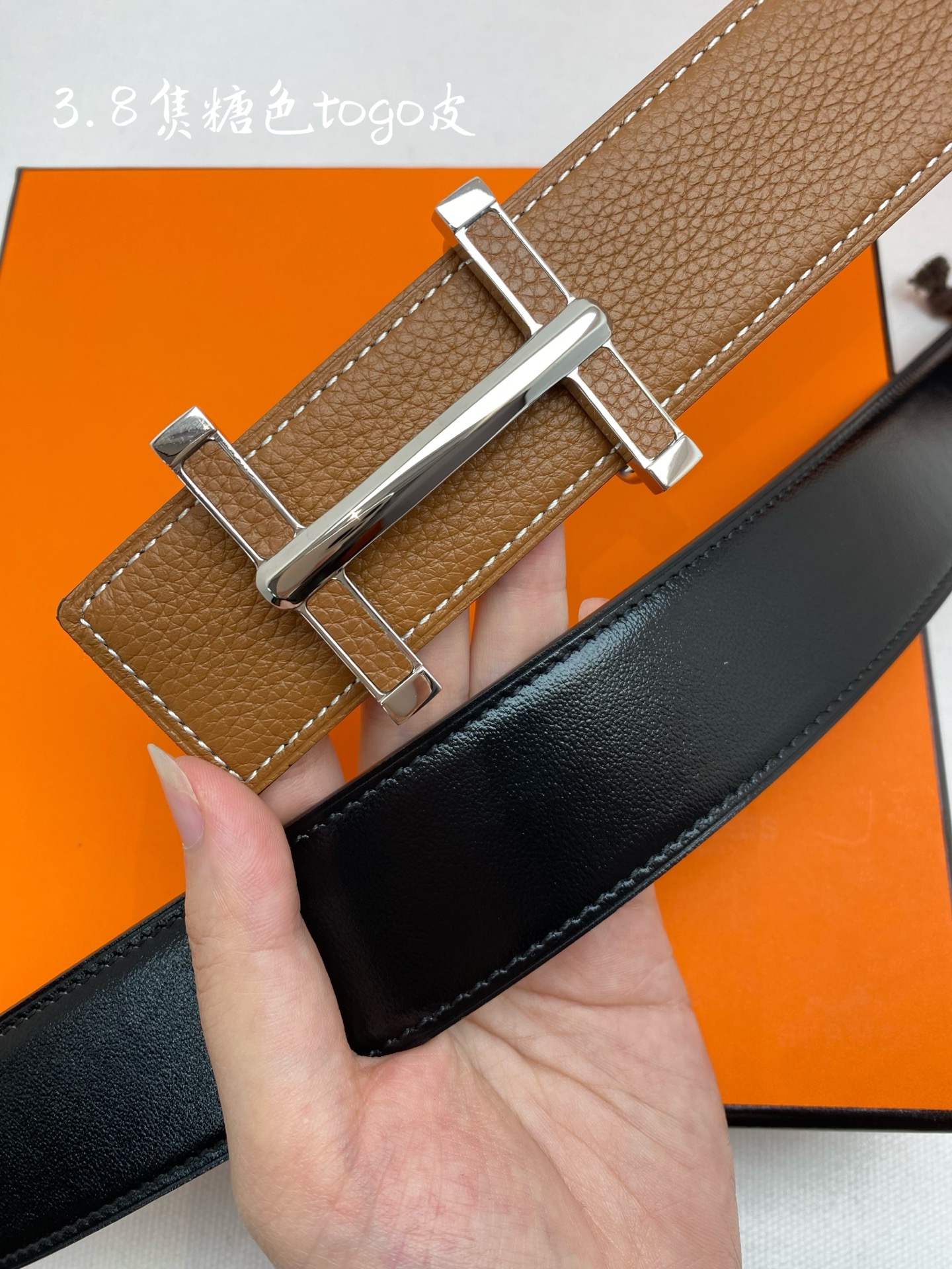 HERMES belt Hermes-H BELT BUCKLE & REVERSIBLE LEATHER STR Amm Hermes epsom — photo 5