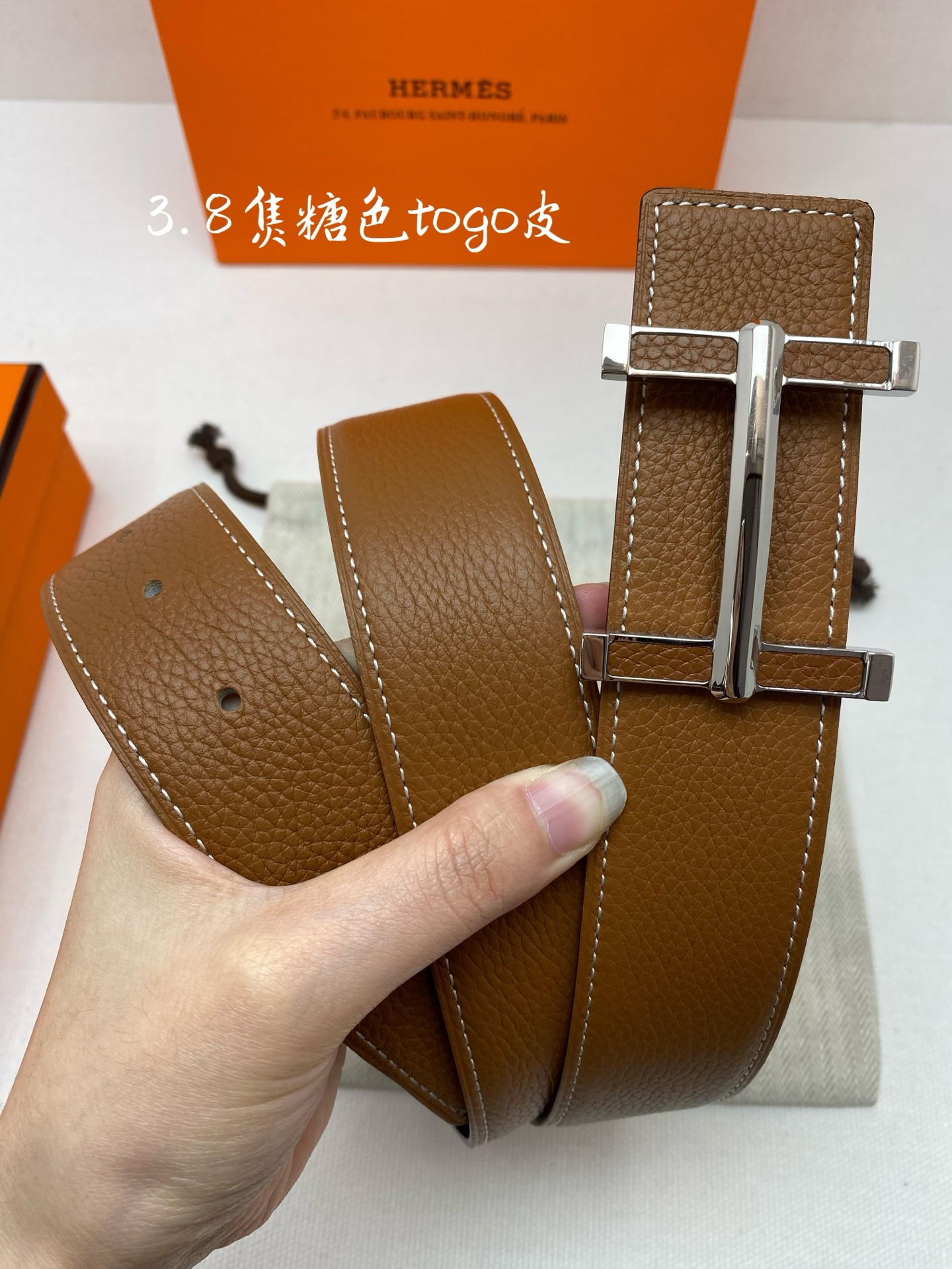 HERMES belt Hermes-H BELT BUCKLE & REVERSIBLE LEATHER STR Amm Hermes epsom — photo 4