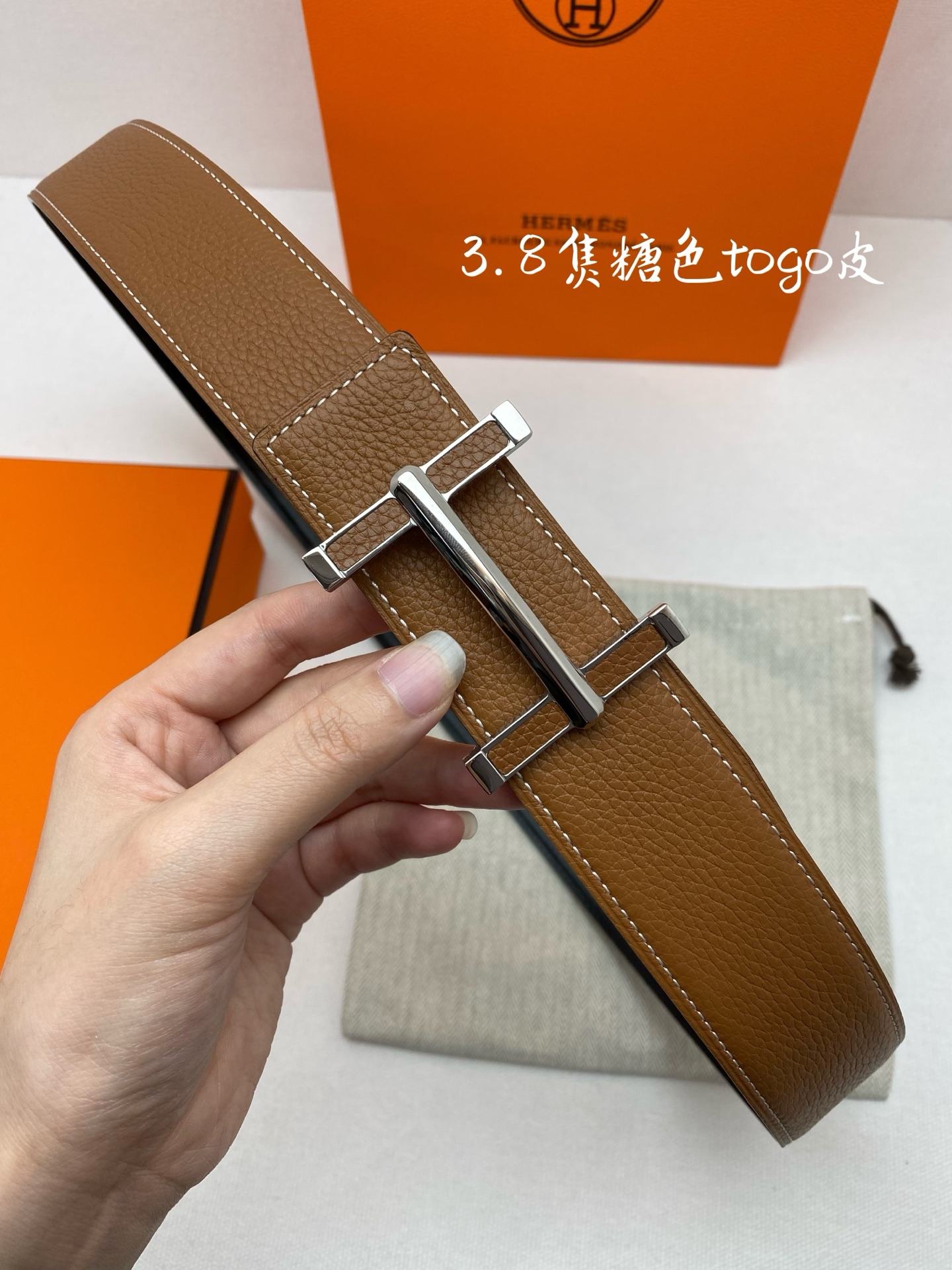 HERMES belt Hermes-H BELT BUCKLE & REVERSIBLE LEATHER STR Amm Hermes epsom — photo 2