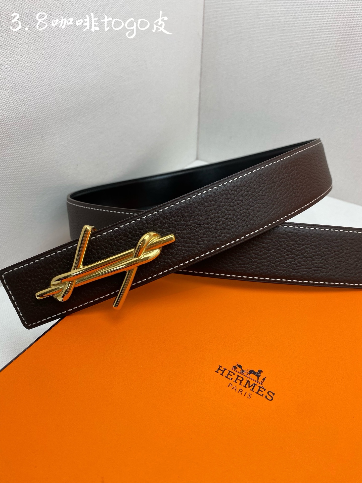 🅿️160 Hermes-H BELT BUCKLE & REVERSIBLE LEATHER STRAP 38mm 爱马仕专柜同步 进口epsom双面小牛皮 精钢精品五金 双面可用 