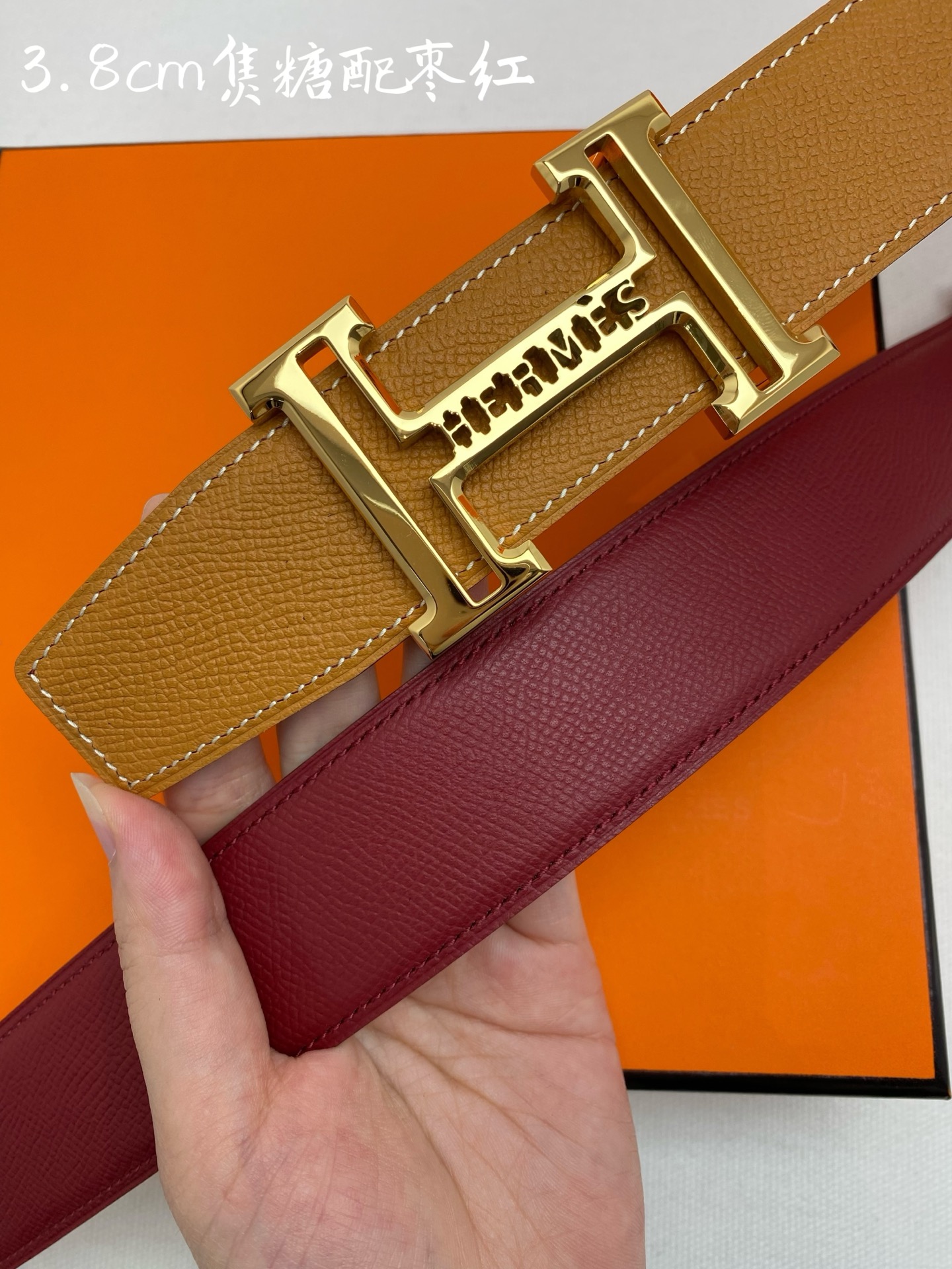 Hermes-38MM 爱马仕专柜同步 进epsom双面小牛皮 精钢精品五金 双面可用🅿️160