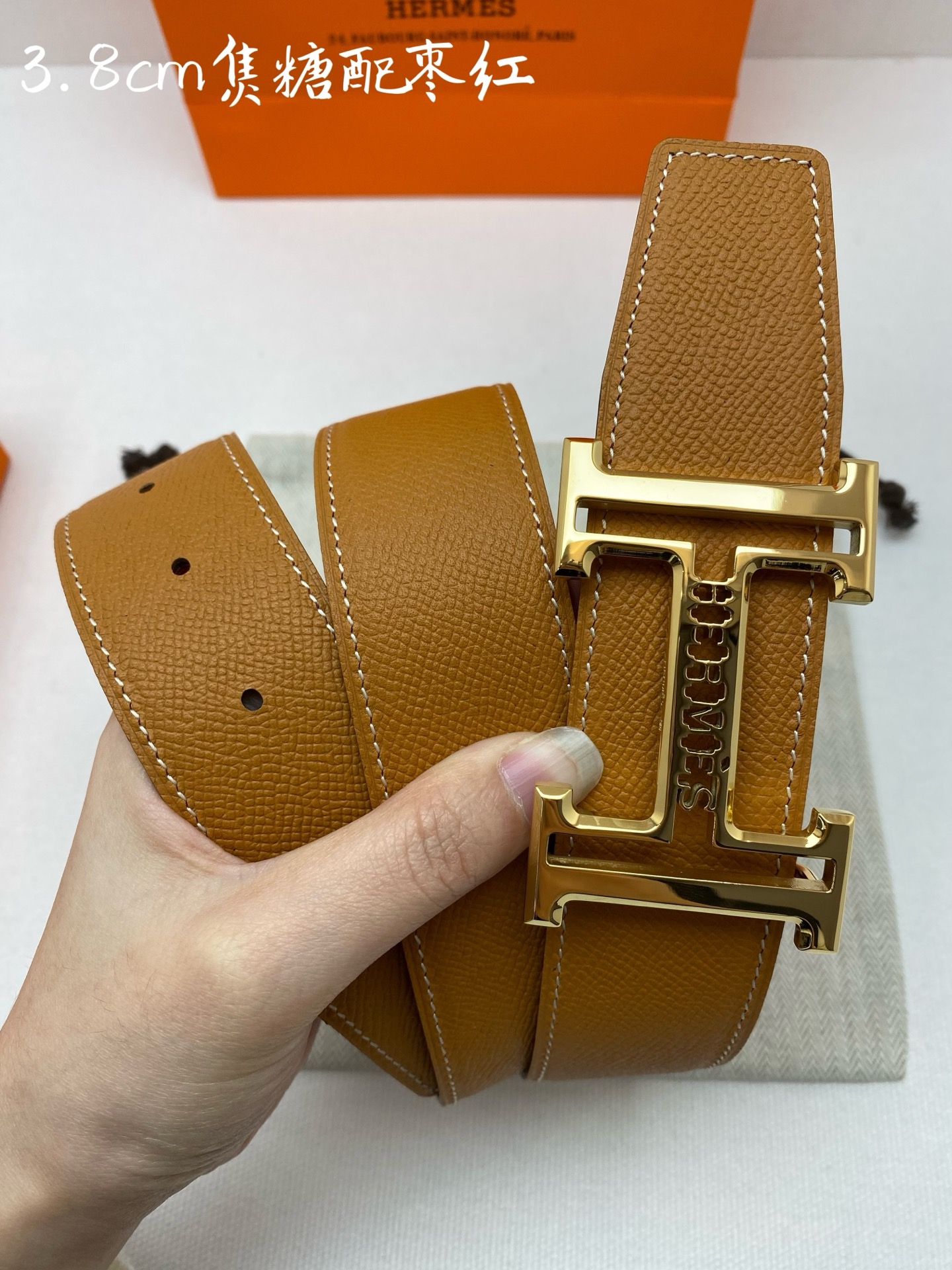 Hermes-38MM 爱马仕专柜同步 进epsom双面小牛皮 精钢精品五金 双面可用🅿️160