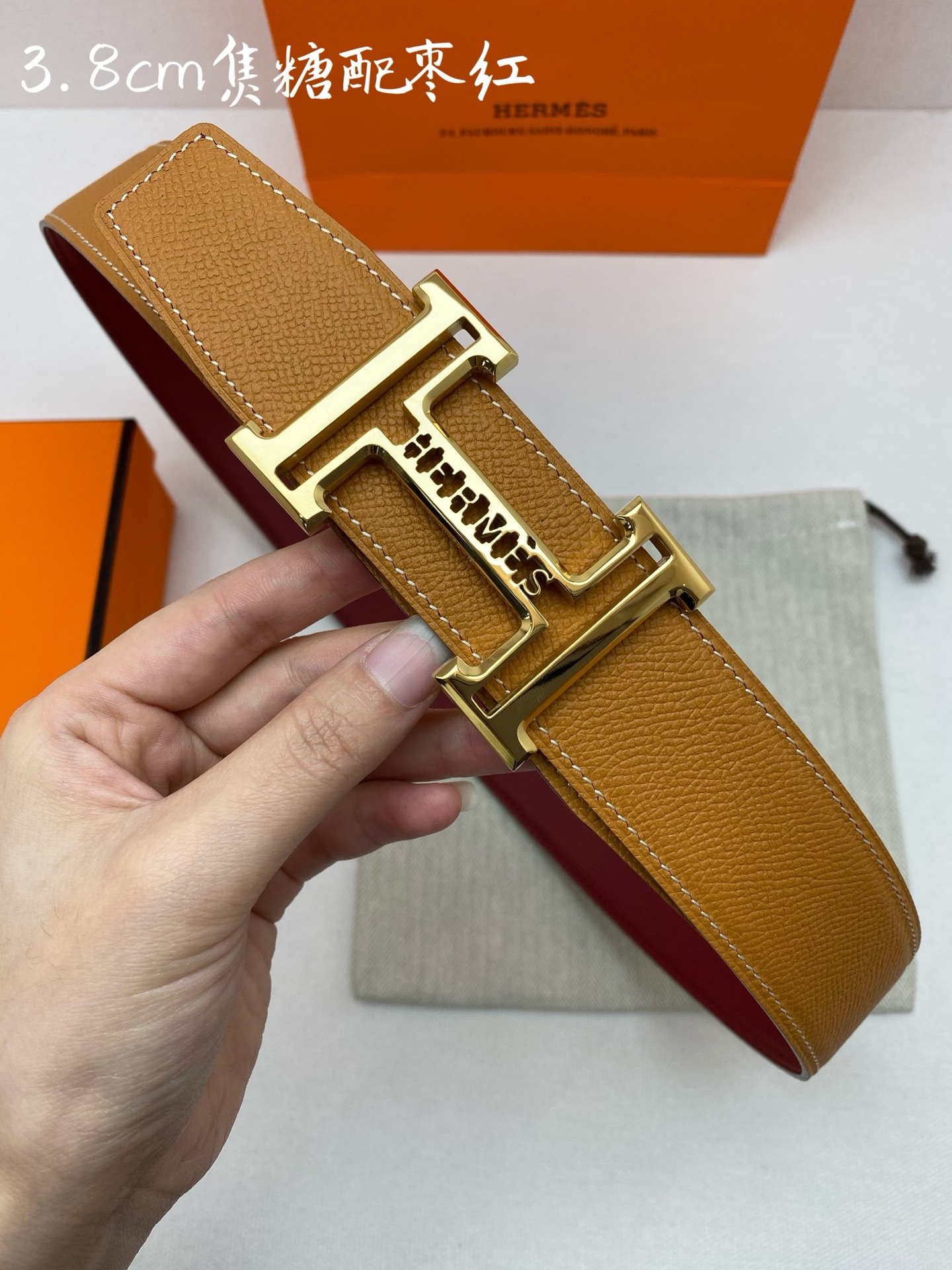 Hermes-38MM 爱马仕专柜同步 进epsom双面小牛皮 精钢精品五金 双面可用🅿️160