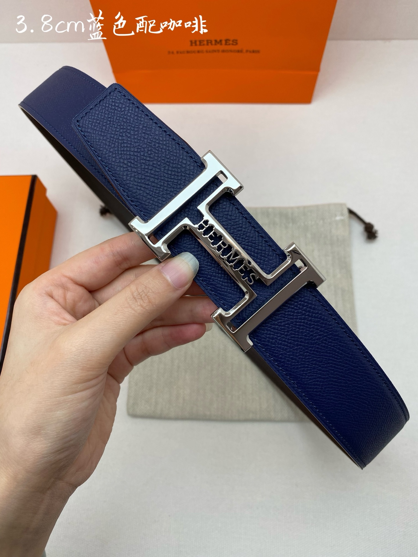 Hermes-38MM 爱马仕专柜同步 进epsom双面小牛皮 精钢精品五金 双面可用🅿️160