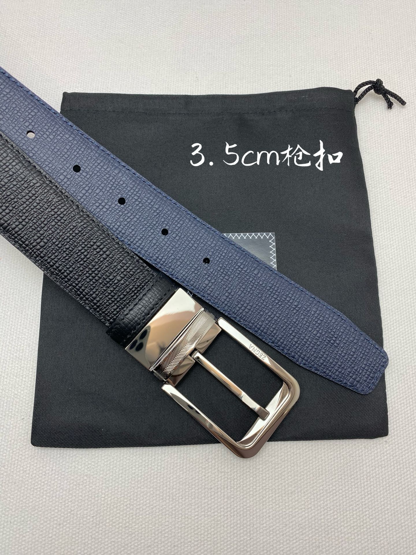 杰尼亚男士腰带- 宽度35MM 316精品扣 精工打造 进口小牛皮 独特设计工艺 手感柔软 可以裁剪