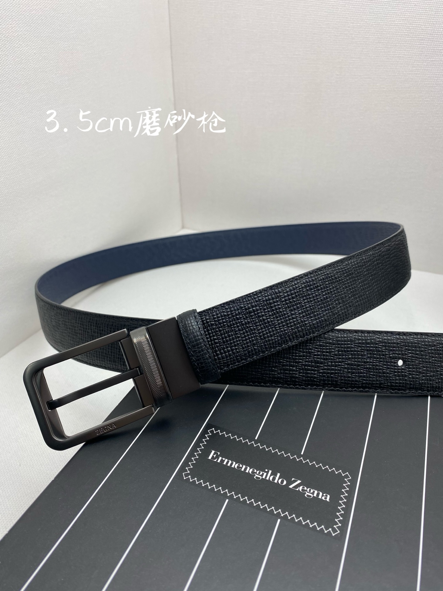 杰尼亚男士腰带- 宽度35MM 316精品扣 精工打造 进口小牛皮 独特设计工艺 手感柔软 可以裁剪