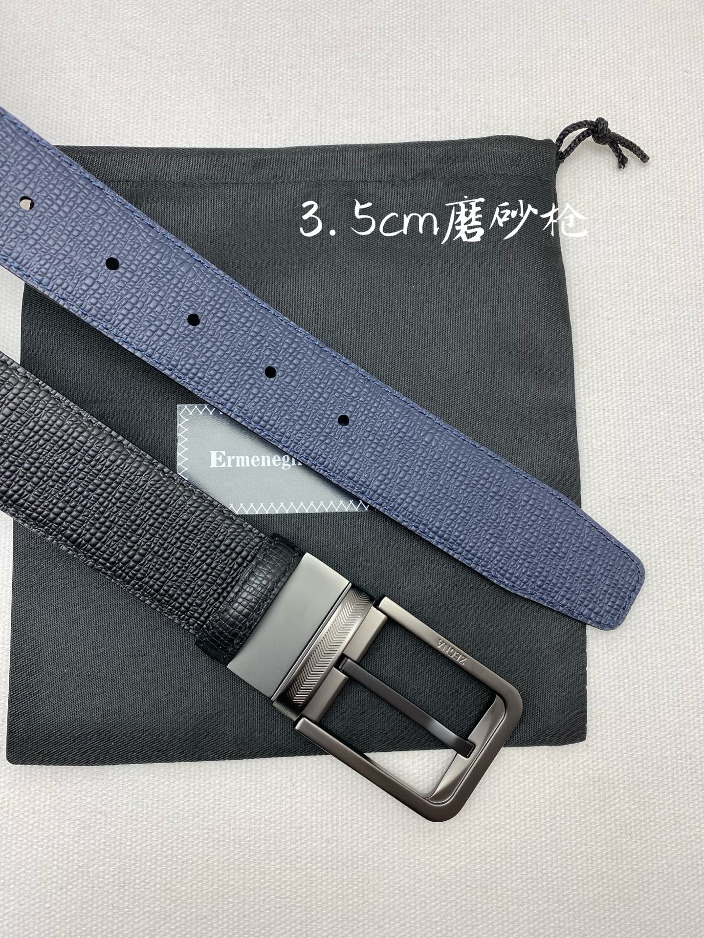 杰尼亚男士腰带- 宽度35MM 316精品扣 精工打造 进口小牛皮 独特设计工艺 手感柔软 可以裁剪