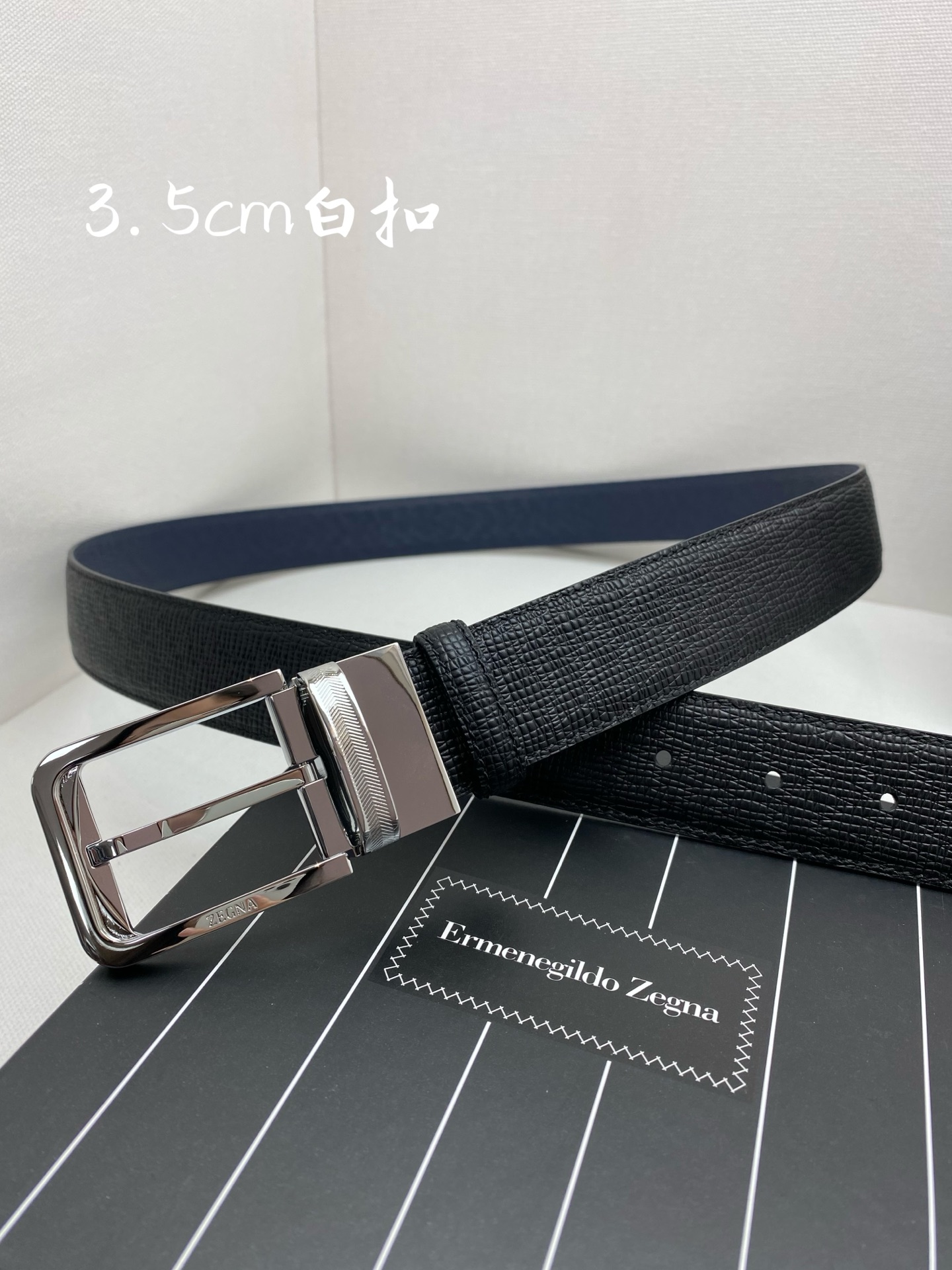 杰尼亚男士腰带- 宽度35MM 316精品扣 精工打造 进口小牛皮 独特设计工艺 手感柔软 可以裁剪