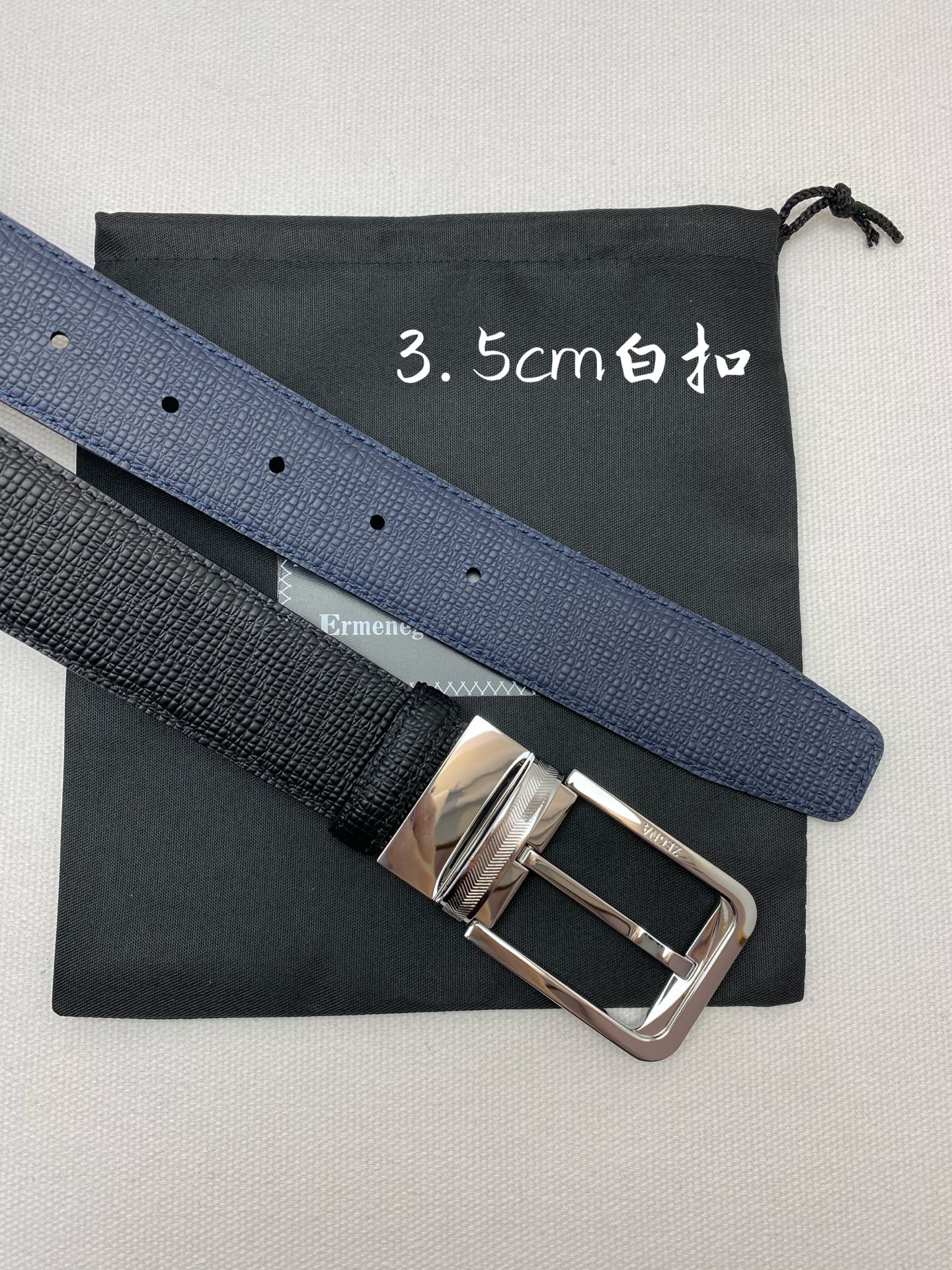 杰尼亚男士腰带- 宽度35MM 316精品扣 精工打造 进口小牛皮 独特设计工艺 手感柔软 可以裁剪