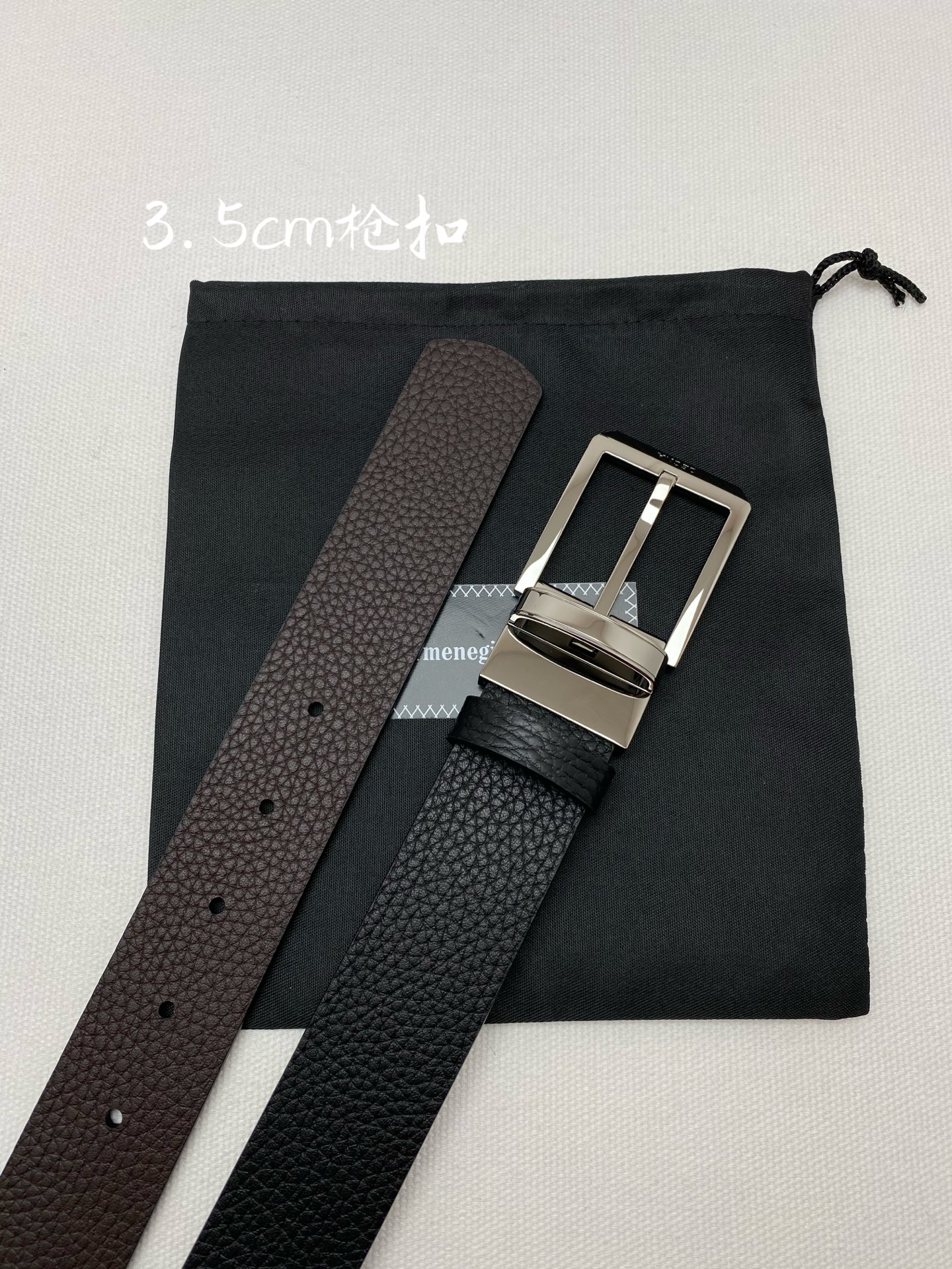 杰尼亚男士腰带- 宽度35MM 316精品扣 精工打造 进口小牛皮 独特设计工艺 手感柔软 可以裁剪