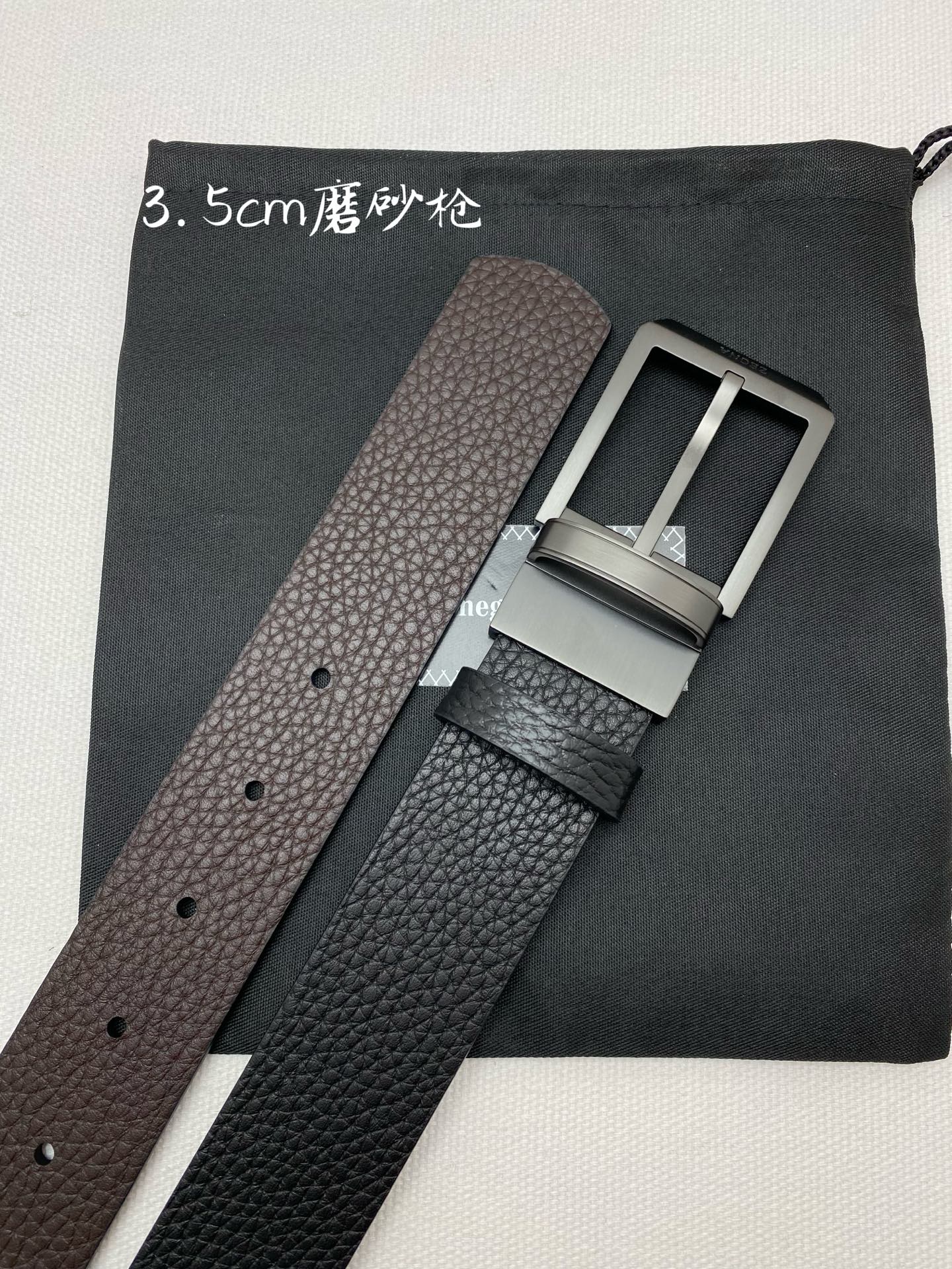 杰尼亚男士腰带- 宽度35MM 316精品扣 精工打造 进口小牛皮 独特设计工艺 手感柔软 可以裁剪