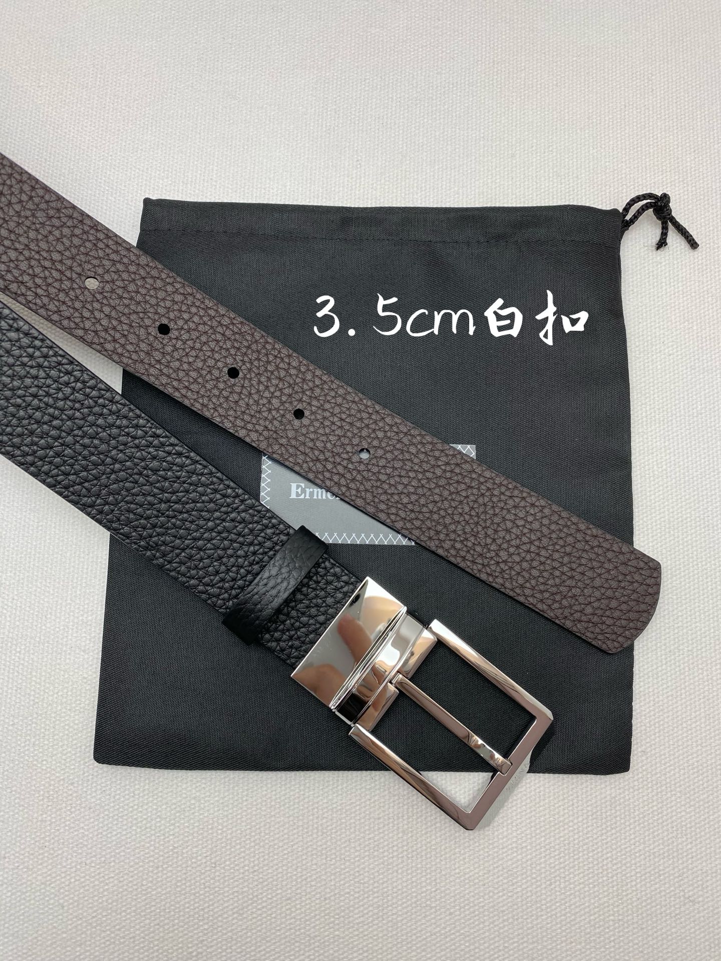 杰尼亚男士腰带- 宽度35MM 316精品扣 精工打造 进口小牛皮 独特设计工艺 手感柔软 可以裁剪