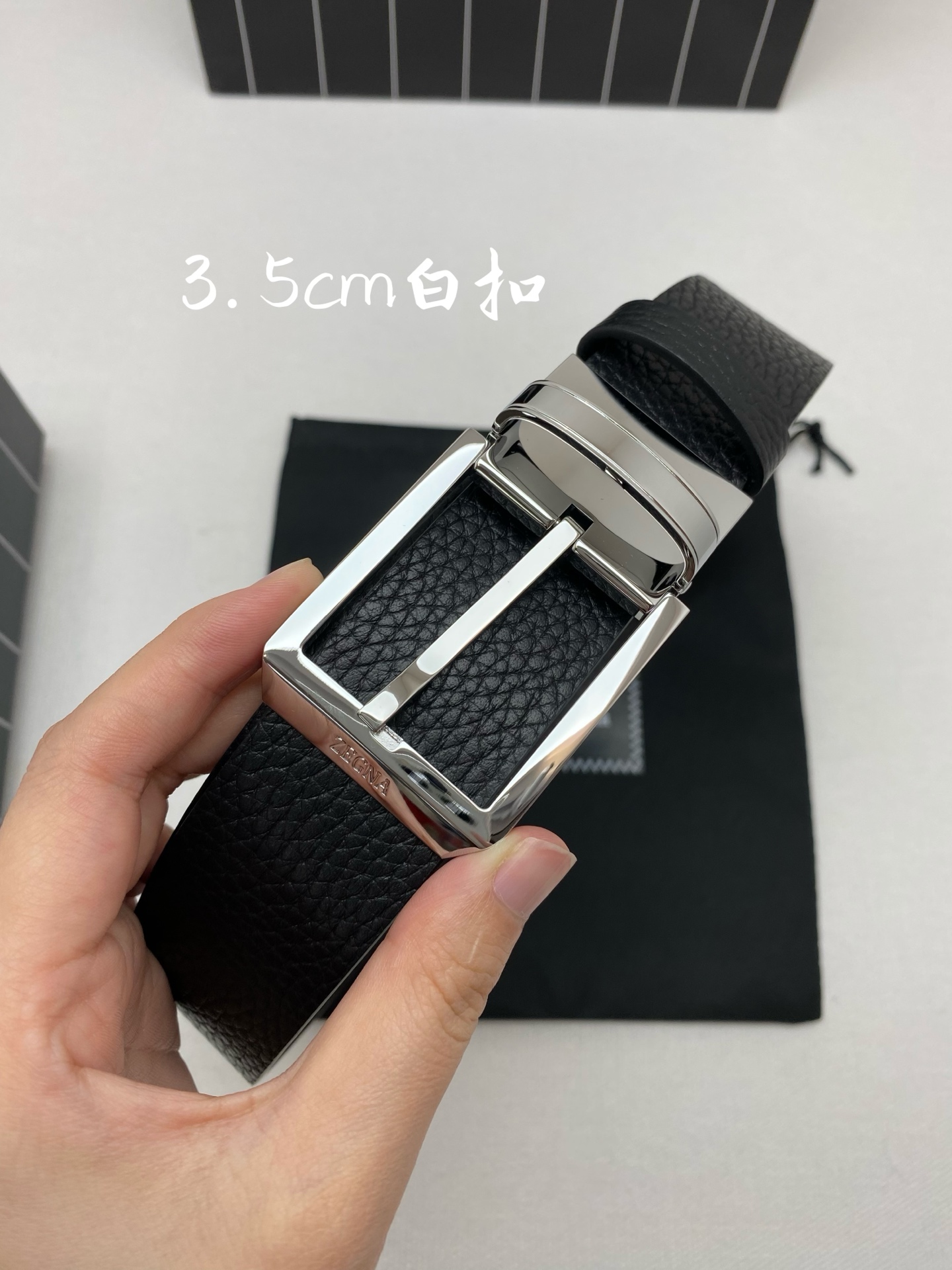 杰尼亚男士腰带- 宽度35MM 316精品扣 精工打造 进口小牛皮 独特设计工艺 手感柔软 可以裁剪