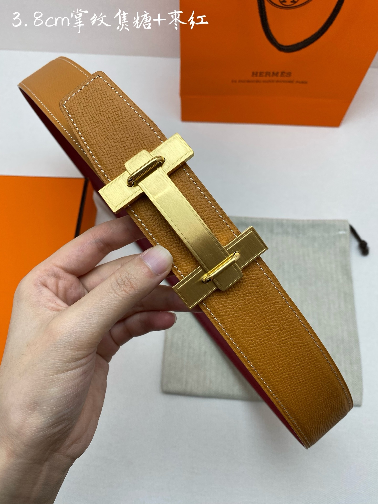 Hermes-38MM 爱马仕专柜同步 进ePsom双面小牛皮 精钢精品五金 双面可用