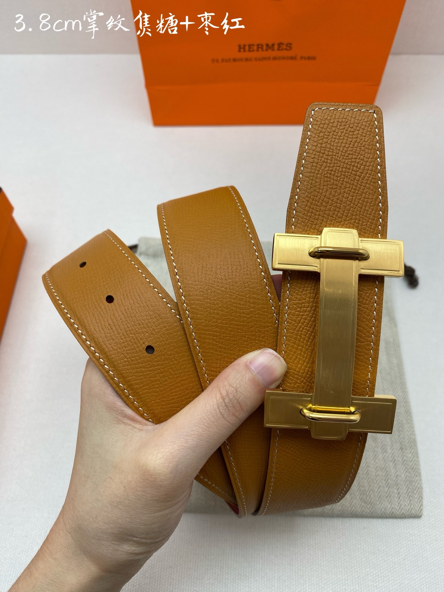 Hermes-38MM 爱马仕专柜同步 进ePsom双面小牛皮 精钢精品五金 双面可用